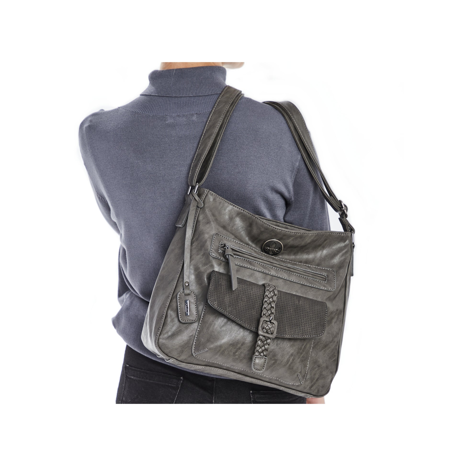 Grey Zip Bags for Women | Rieker H1340-42