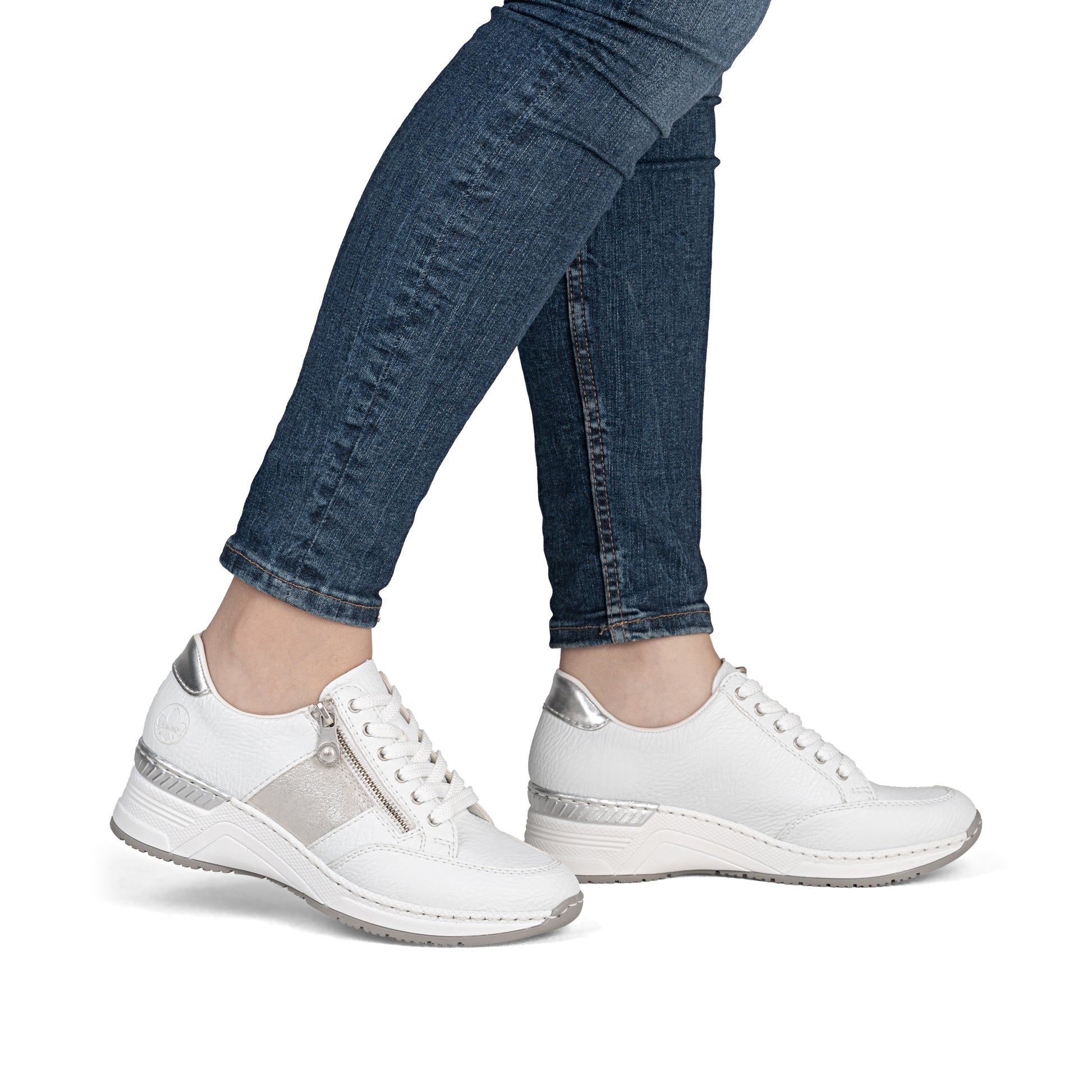 White Zip Shoes for Women | Rieker N4322-80