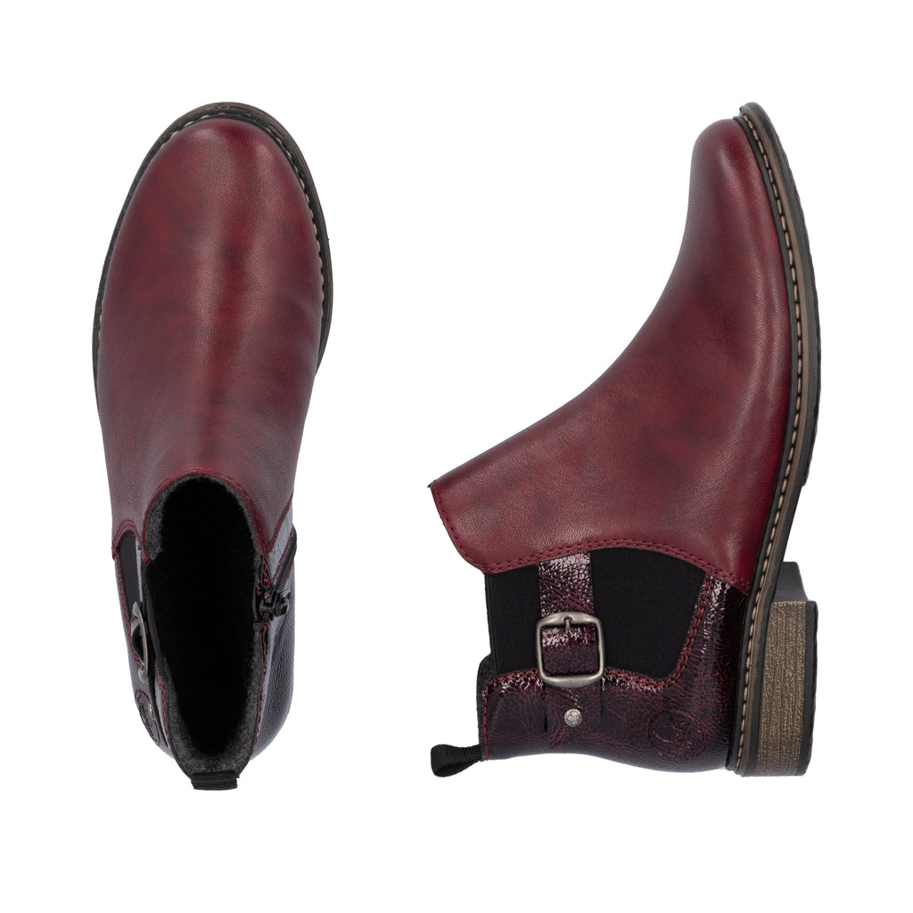 Red Zip Boots for Women | Rieker Z4965-35