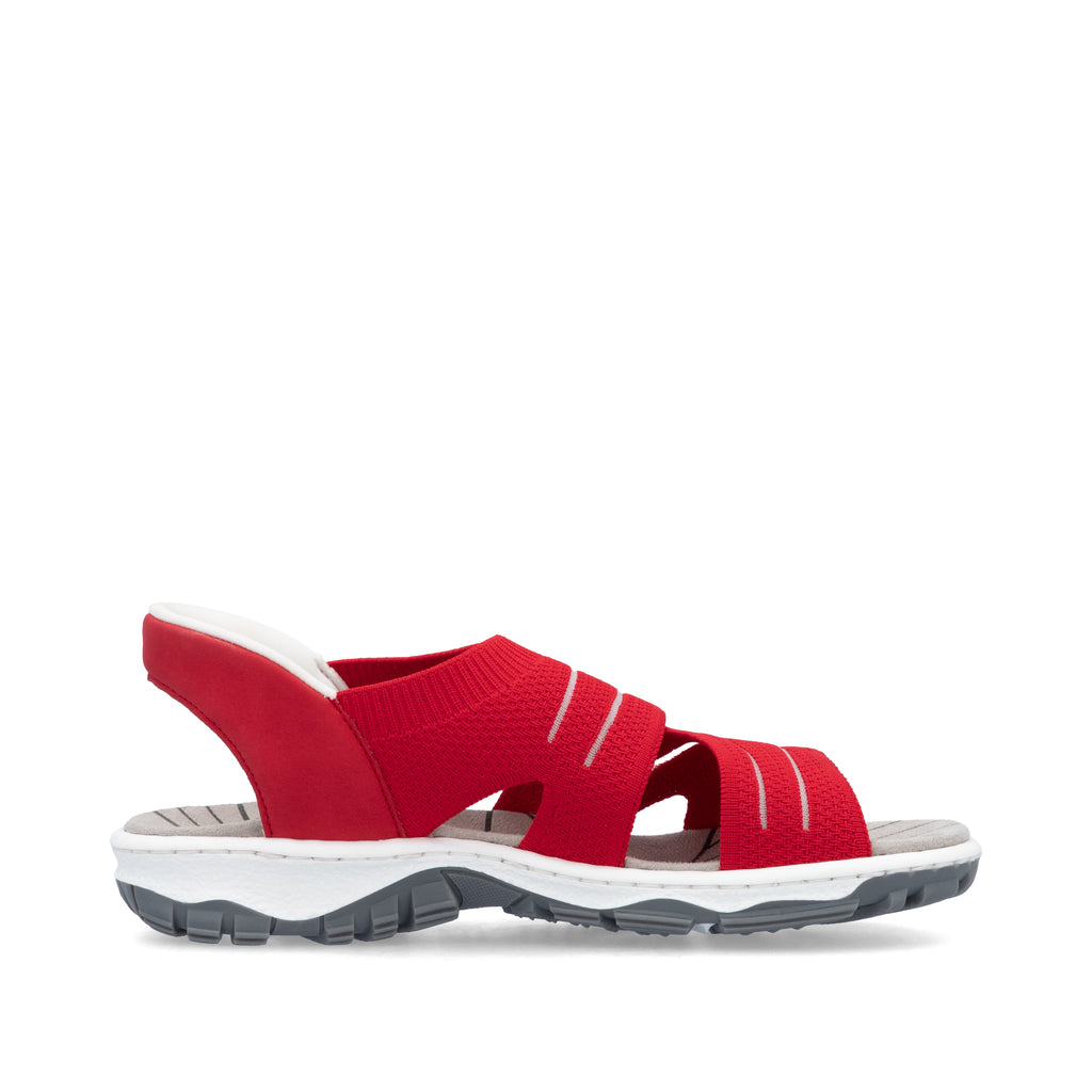Red Elasticated Sandals for Women | Rieker 68895-33