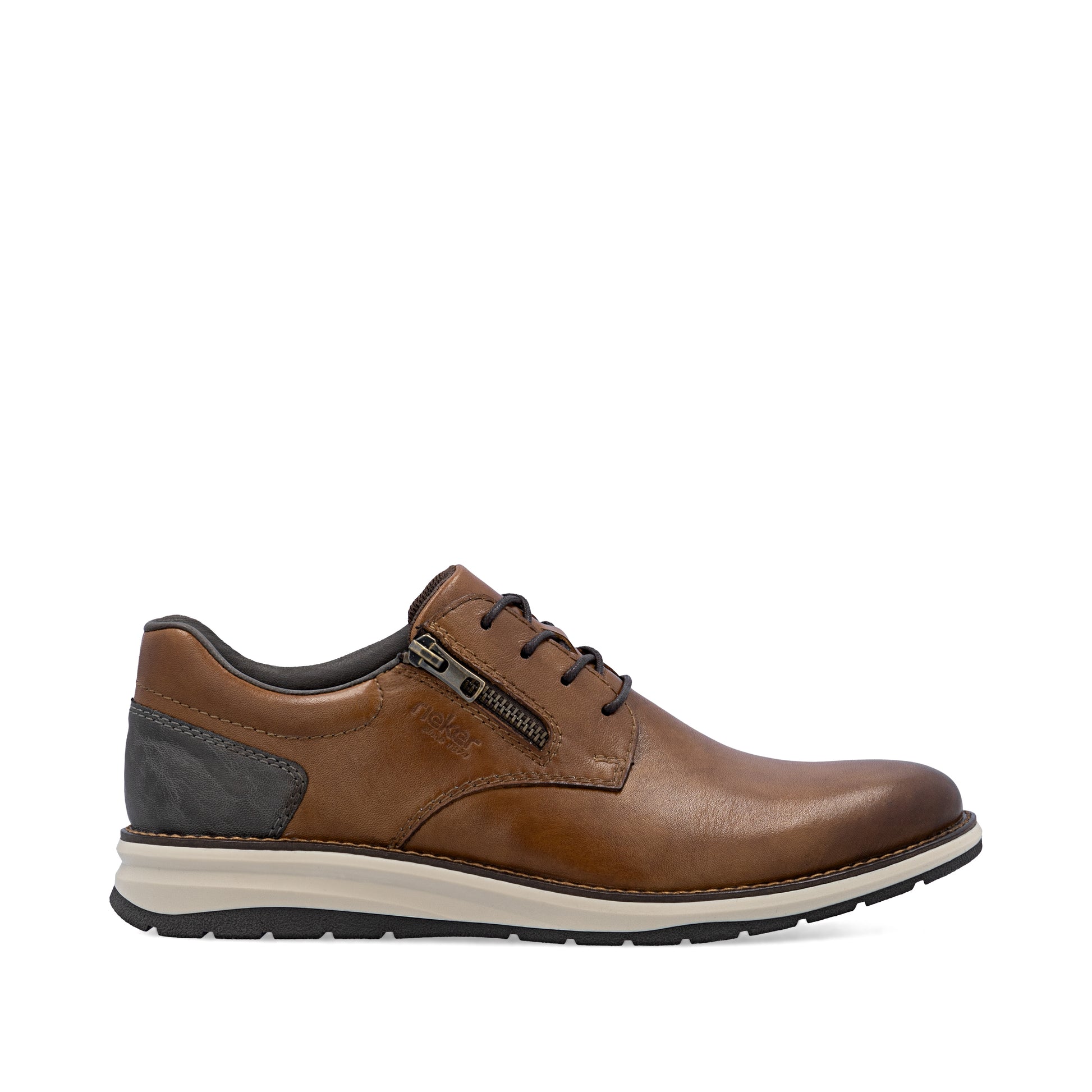 Brown Zip Shoes for Men | Rieker 14706-24