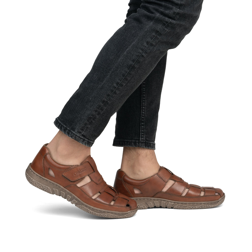 Brown Hook & Loop Shoes for Men | Rieker 03578-24