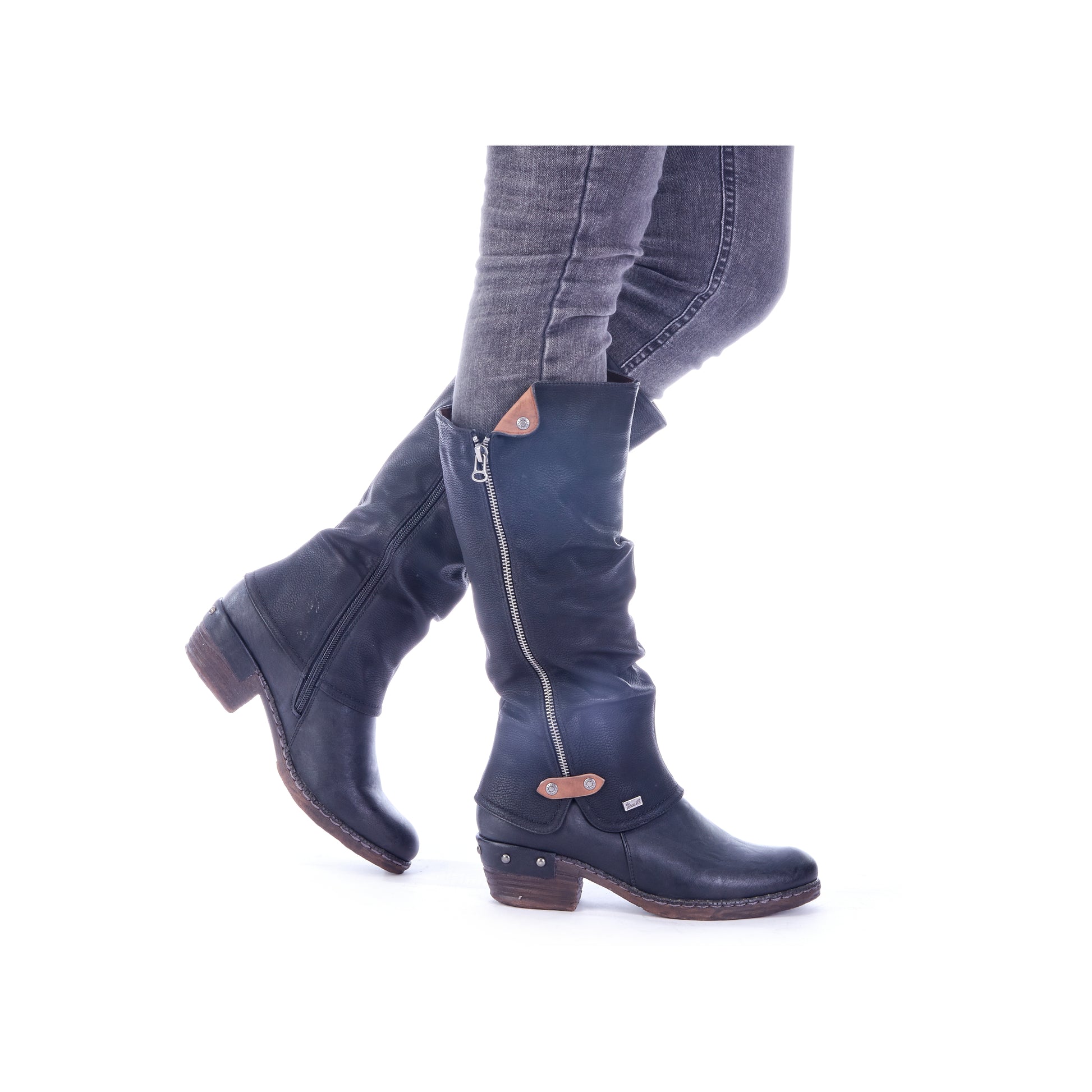Black Zip Boots for Women | Rieker 93655-00