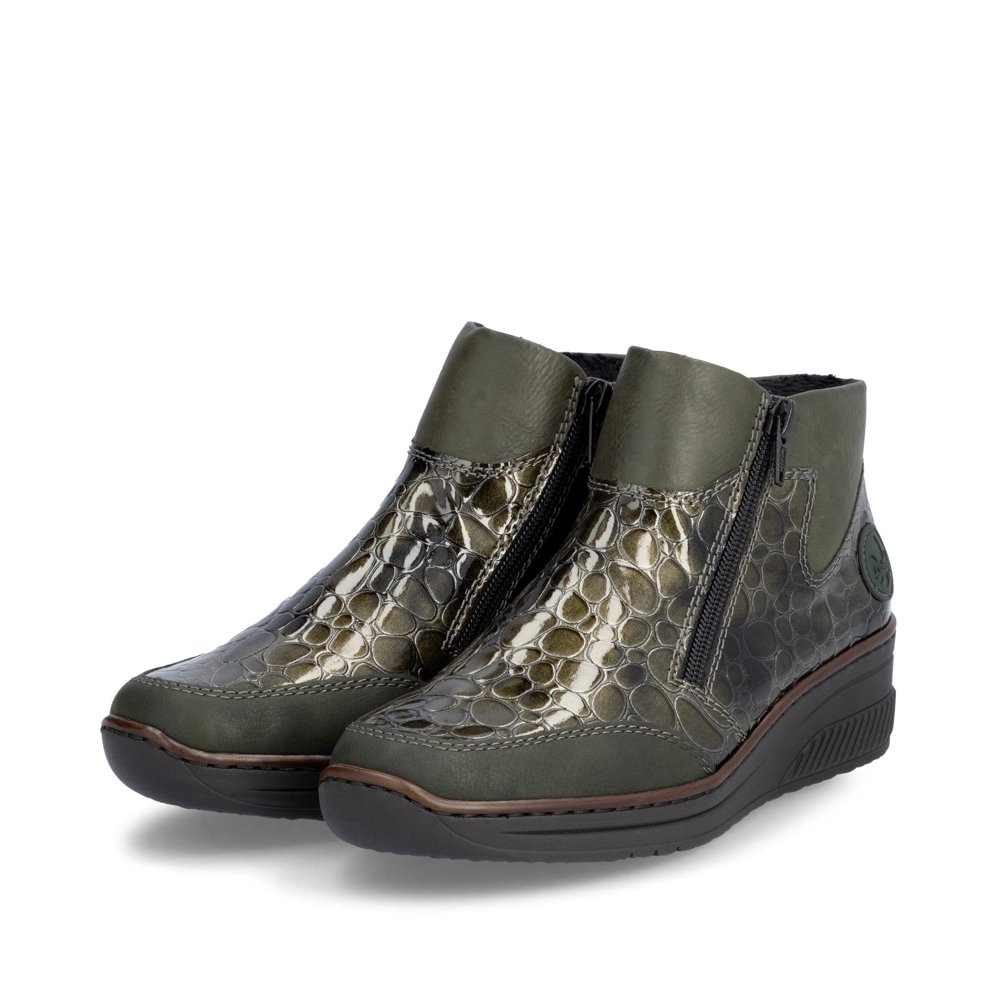 Green Zip Boots for Women | Rieker 48754-54