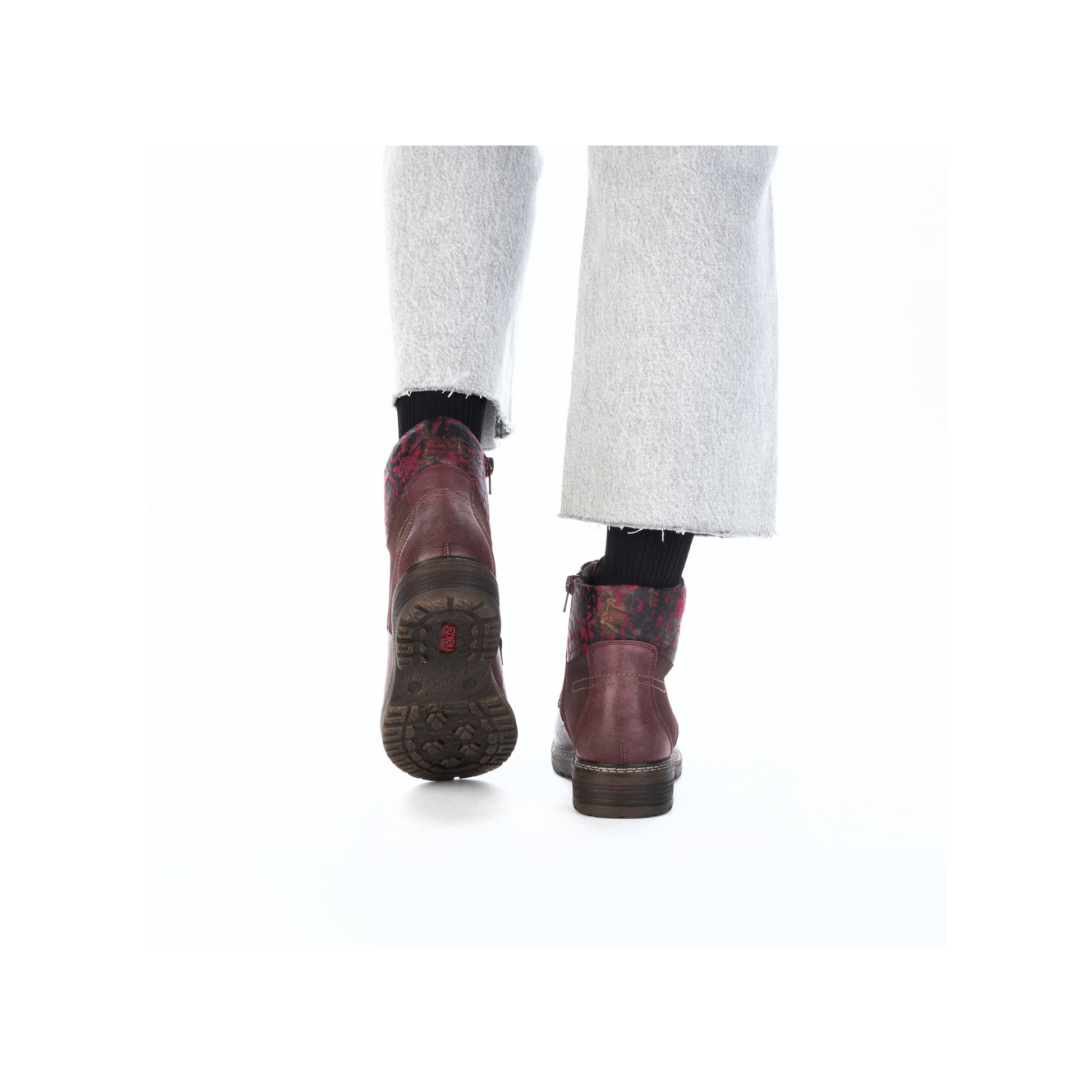 Red Zip Boots for Women | Rieker 94712-35