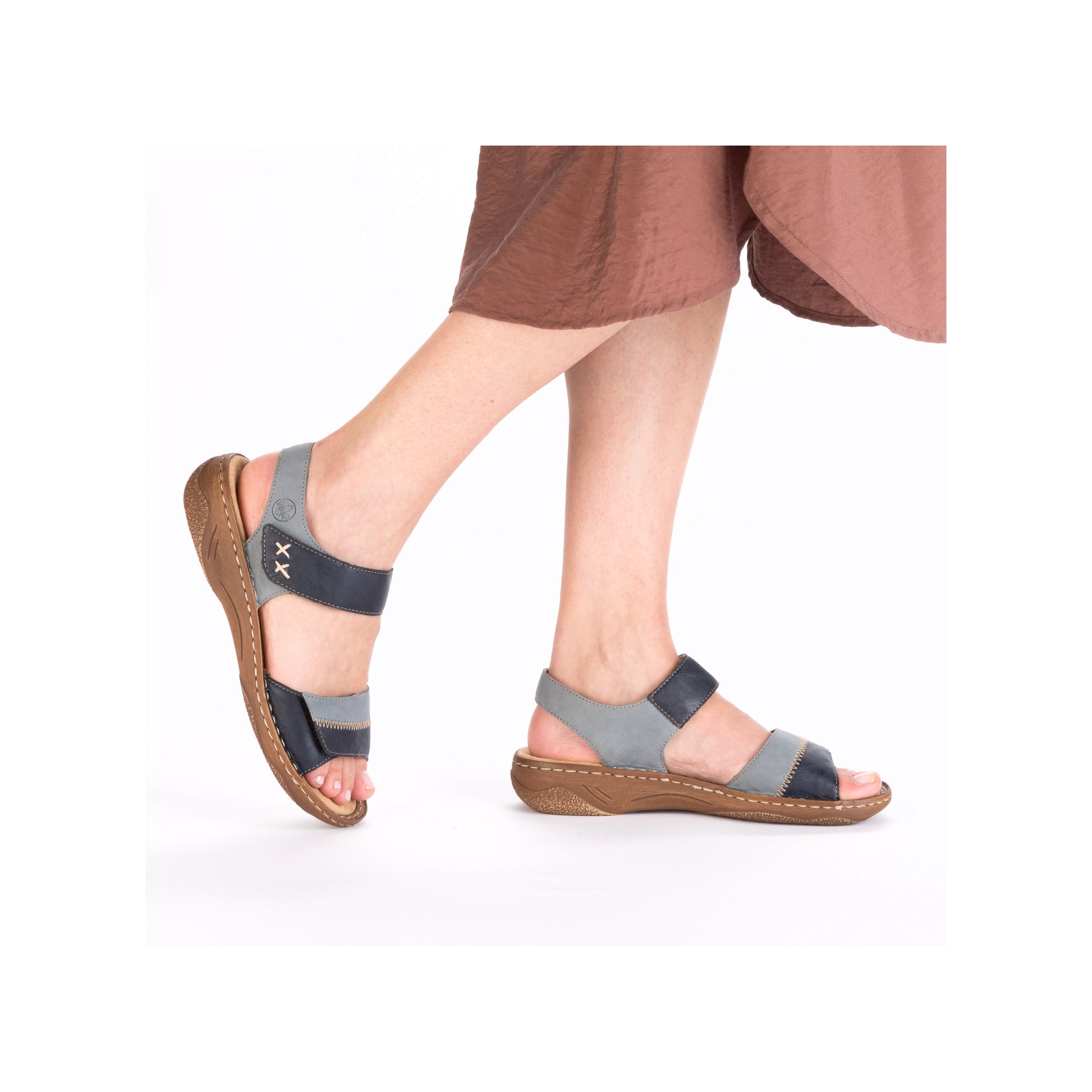 Blue Hook & Loop Sandals for Women | Rieker V2860-14