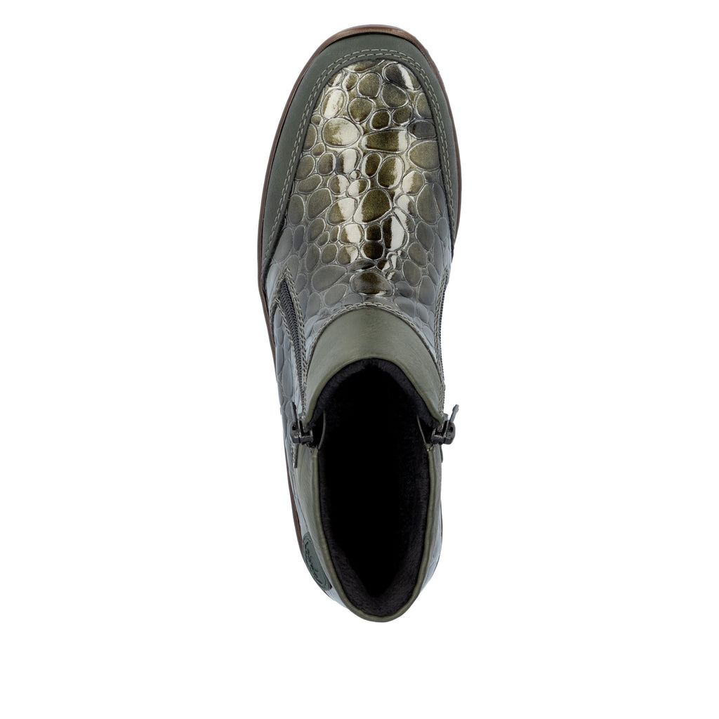 Green Zip Boots for Women | Rieker 48754-54