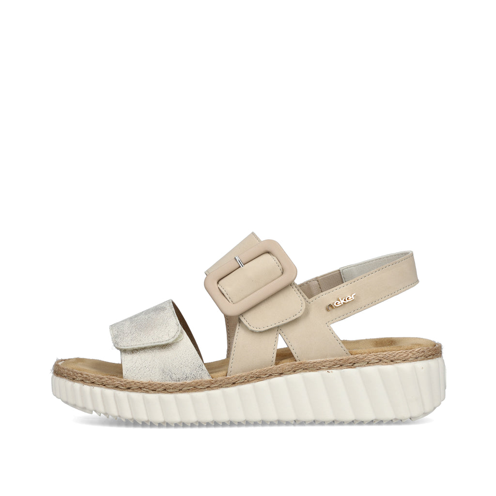 Beige Hook & Loop Sandals for Women | Rieker 69260-60