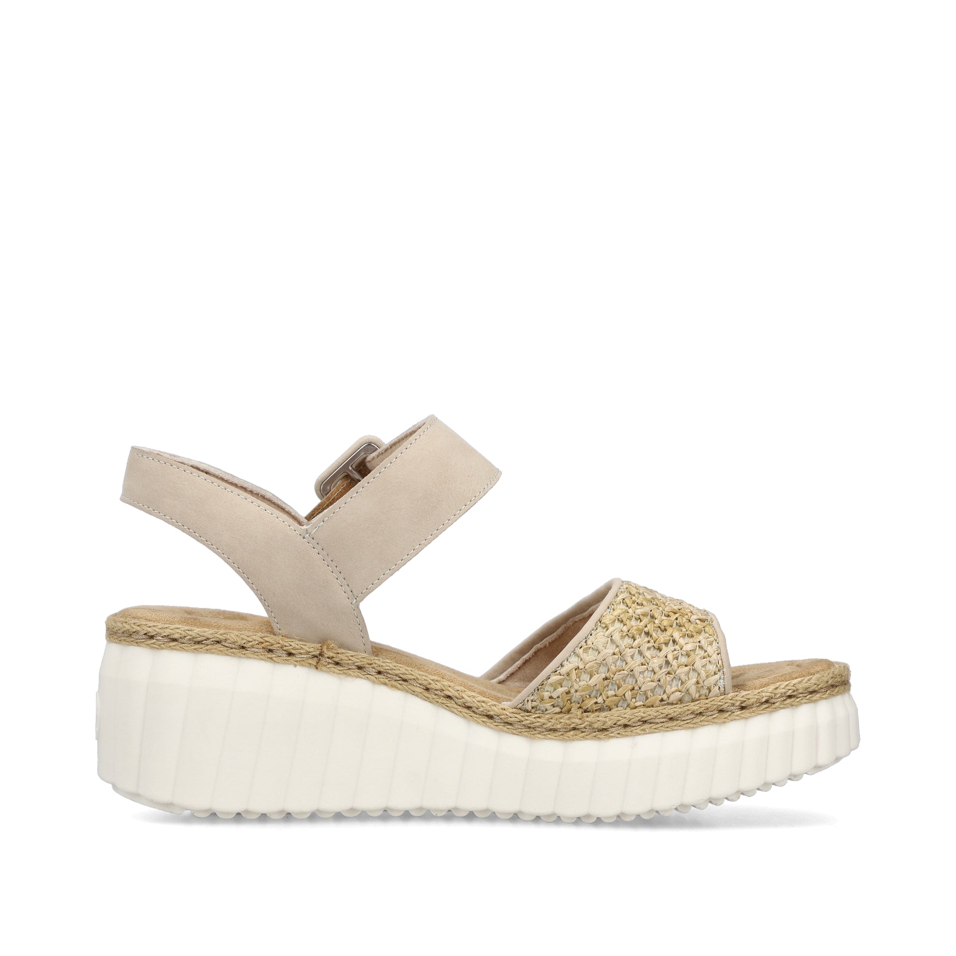 Beige Hook & Loop Sandals for Women | Rieker 69176-62