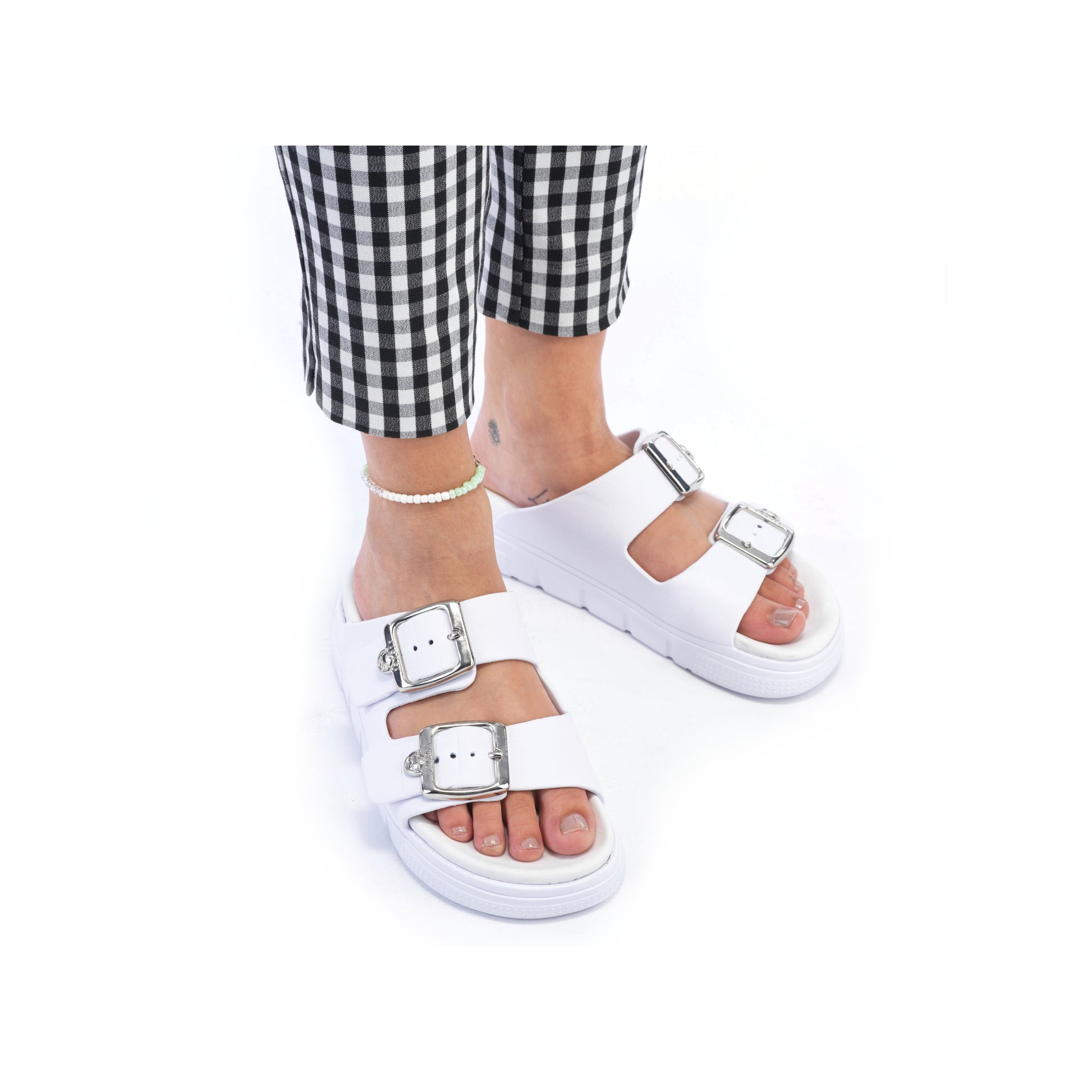 White Buckle Sandals for Women | Rieker P2180-80