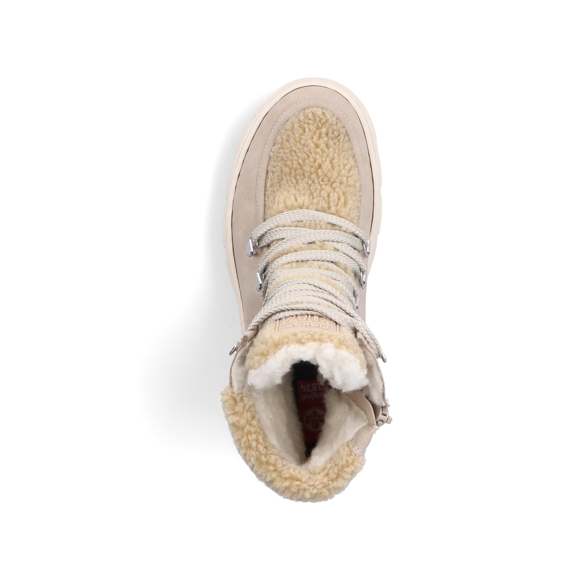 Beige Zip Boots for Women | Rieker Z7430-62