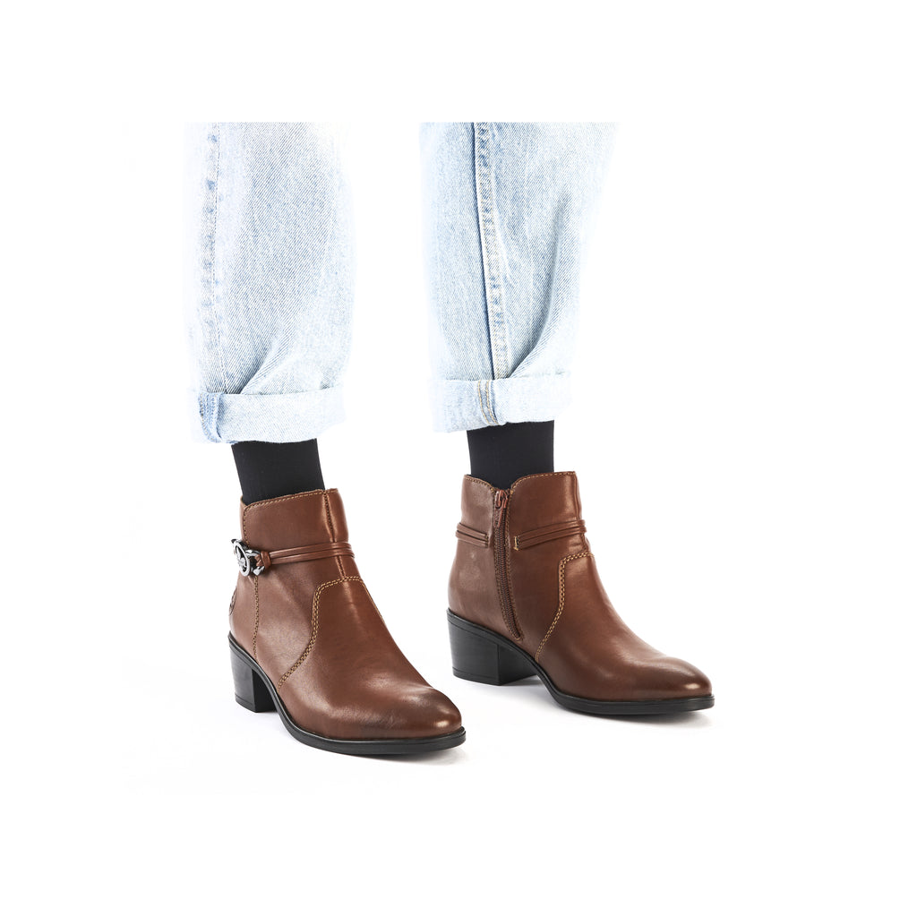 Brown Zip Boots for Women | Rieker 73970-22