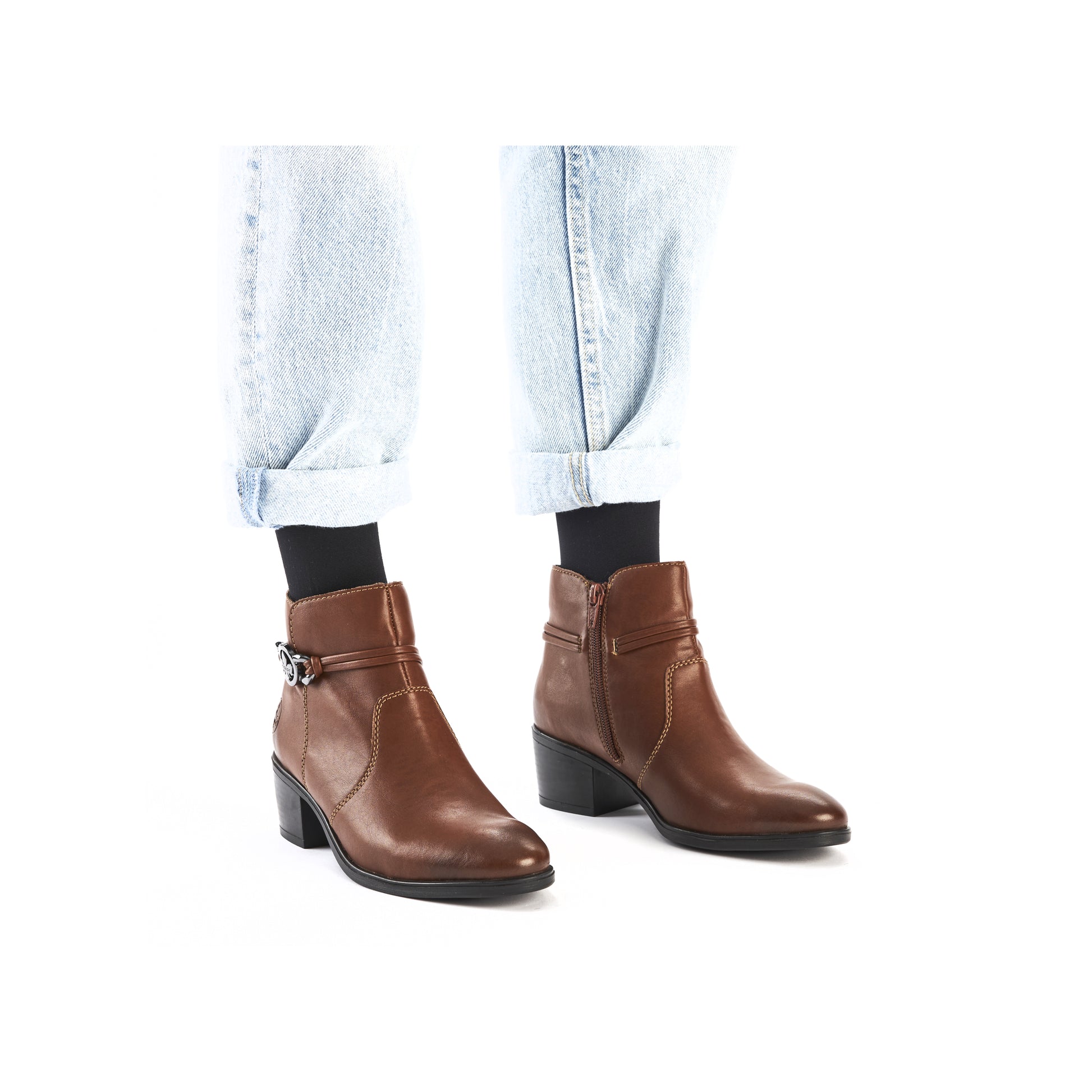Brown Zip Boots for Women | Rieker 73970-22