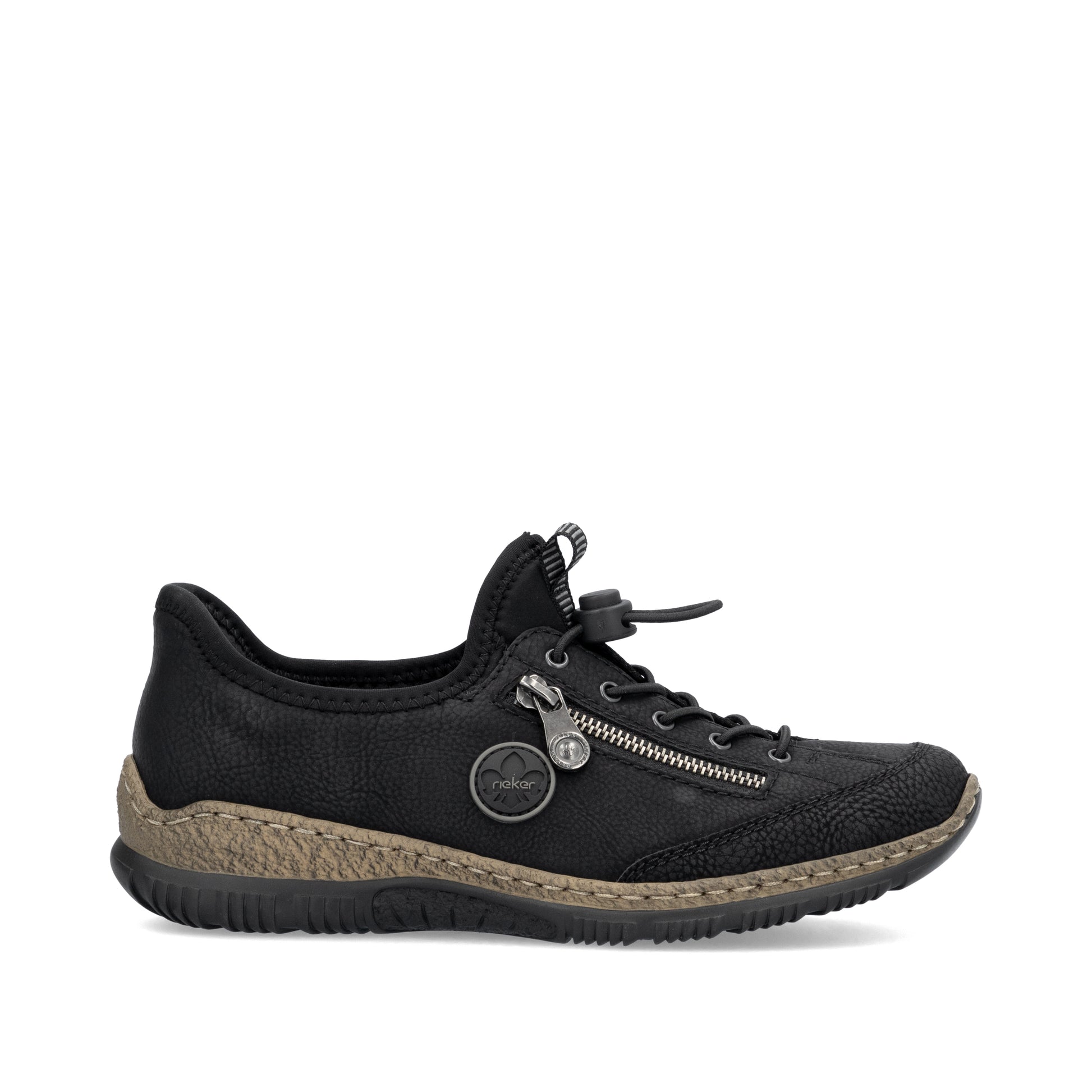 Black Elasticated Shoes for Women | Rieker N3267-01