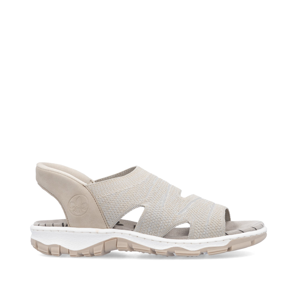 Beige Elasticated Sandals for Women | Rieker 68895-64