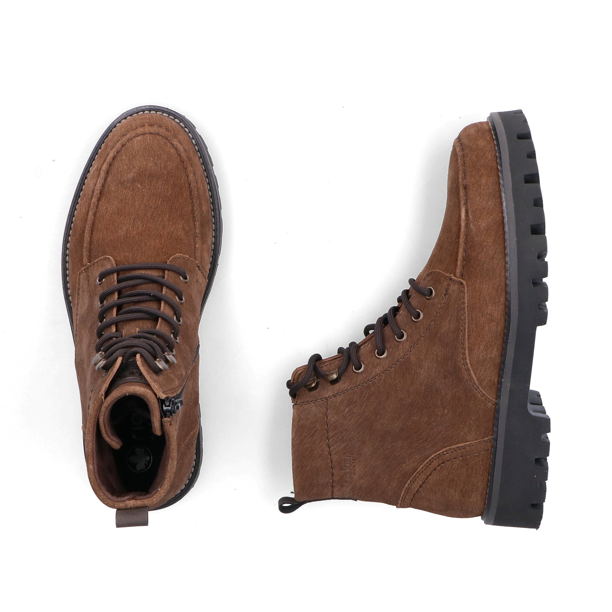 Brown Zip Boots for Men | Rieker 30414-25