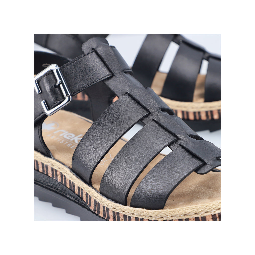 Black Hook & Loop Sandals for Women | Rieker V7904-00