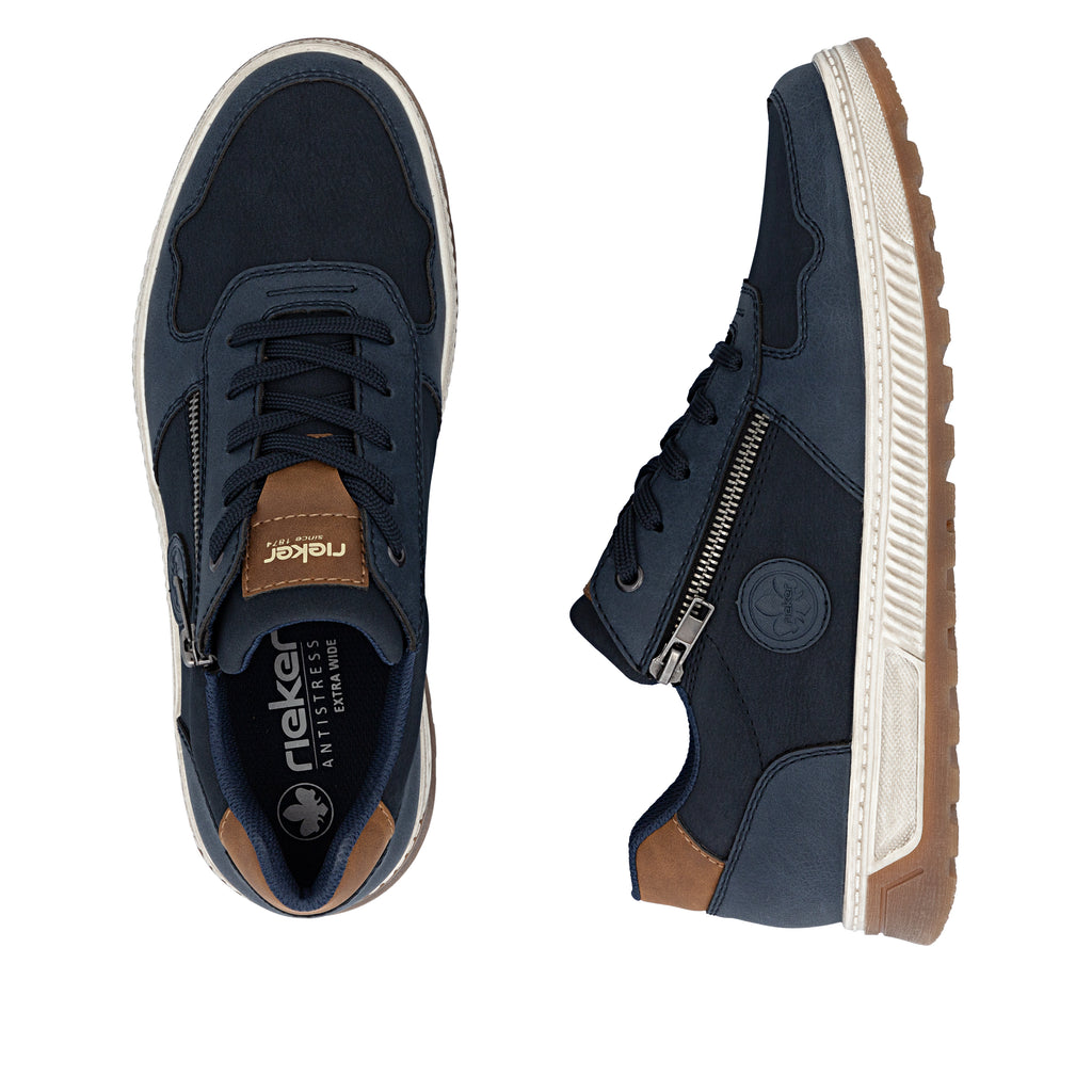 Blue Zip Shoes for Men | Rieker 37029-14