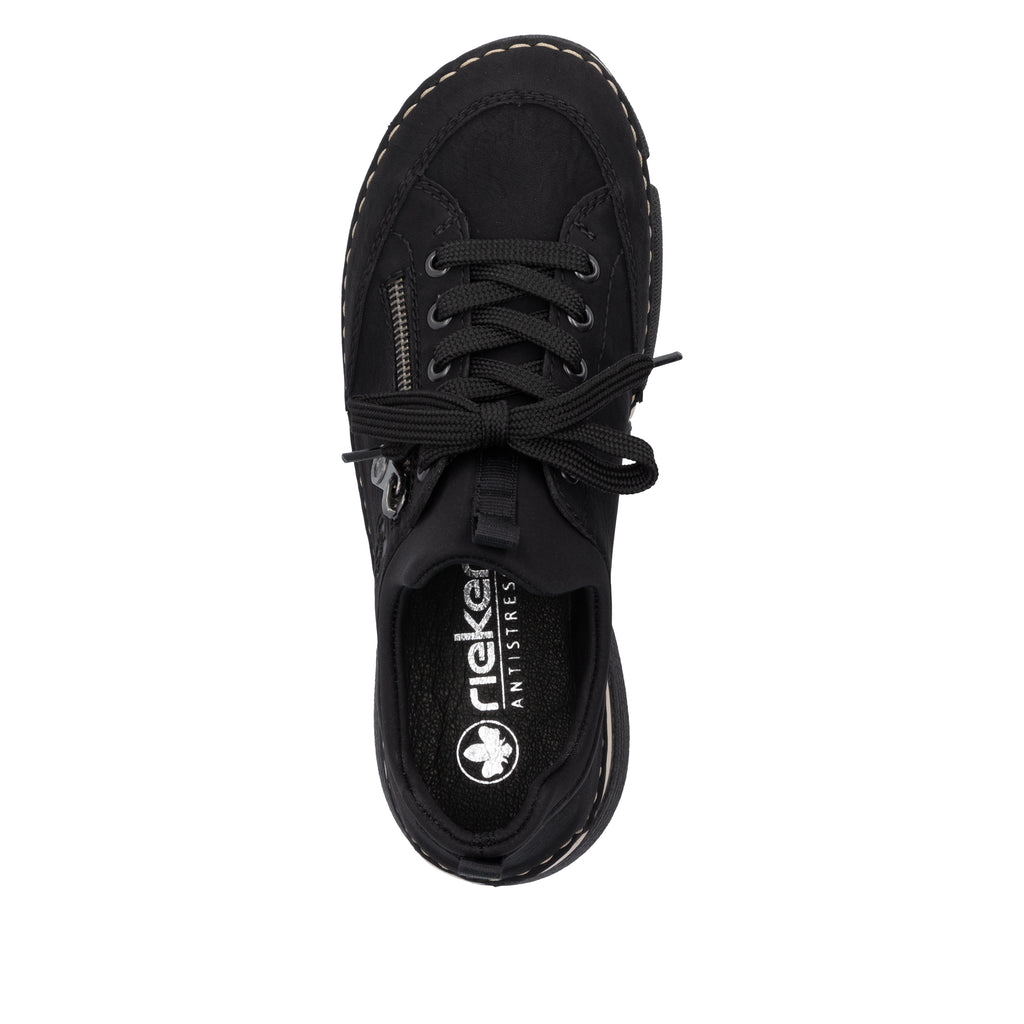 Black Elasticated Shoes for Women | Rieker 45973-00