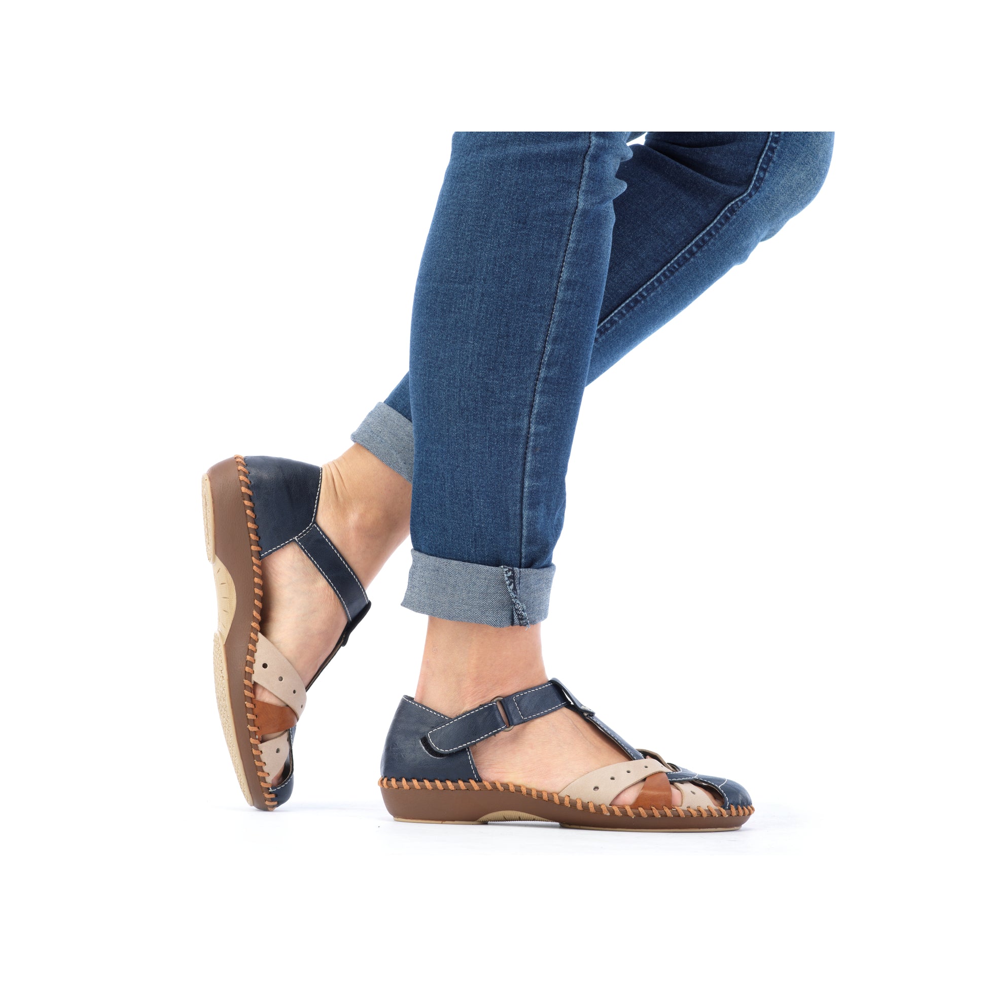 Blue Hook & Loop Shoes for Women | Rieker M1655-14