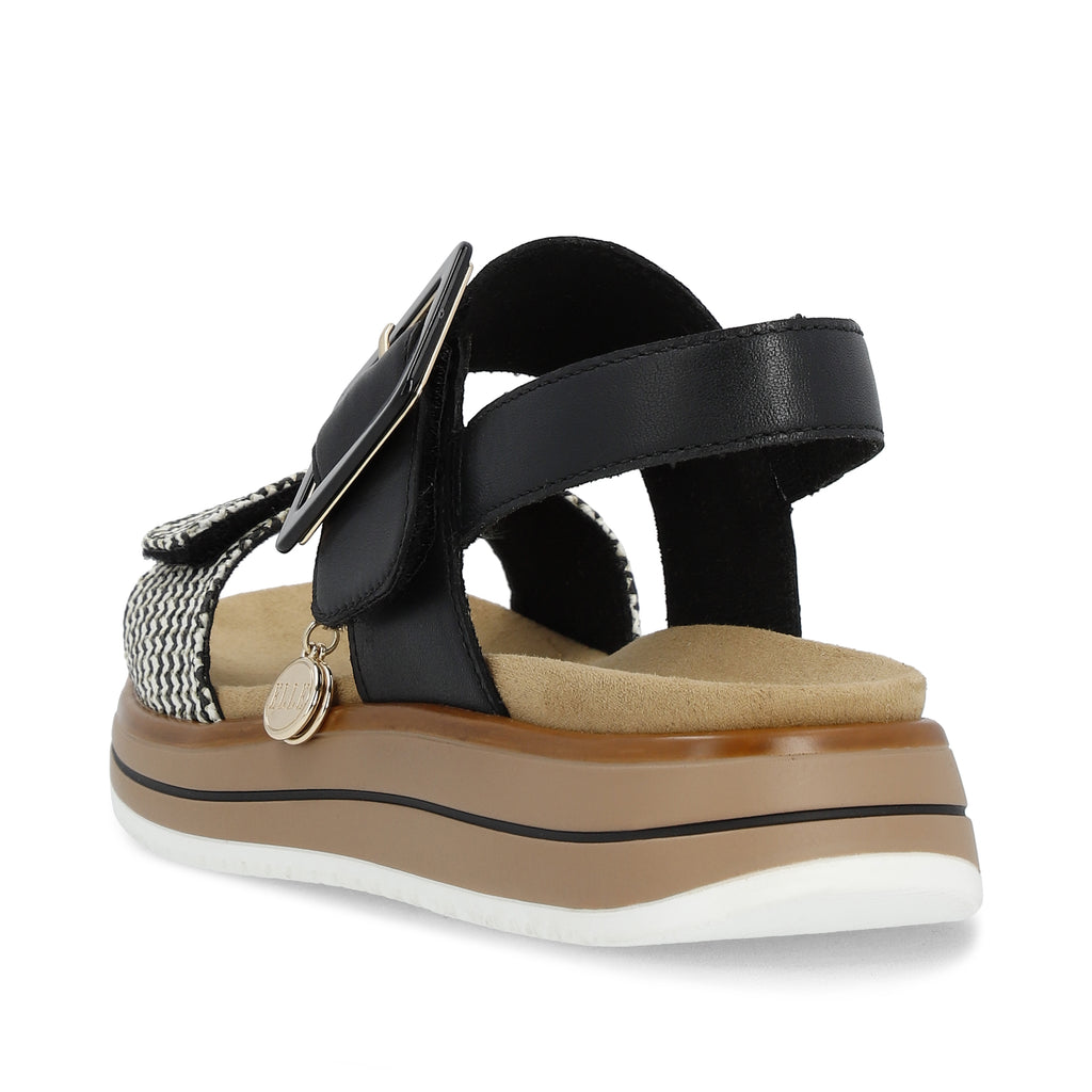 Black Hook & Loop Sandals for Women | Remonte D1J53-02