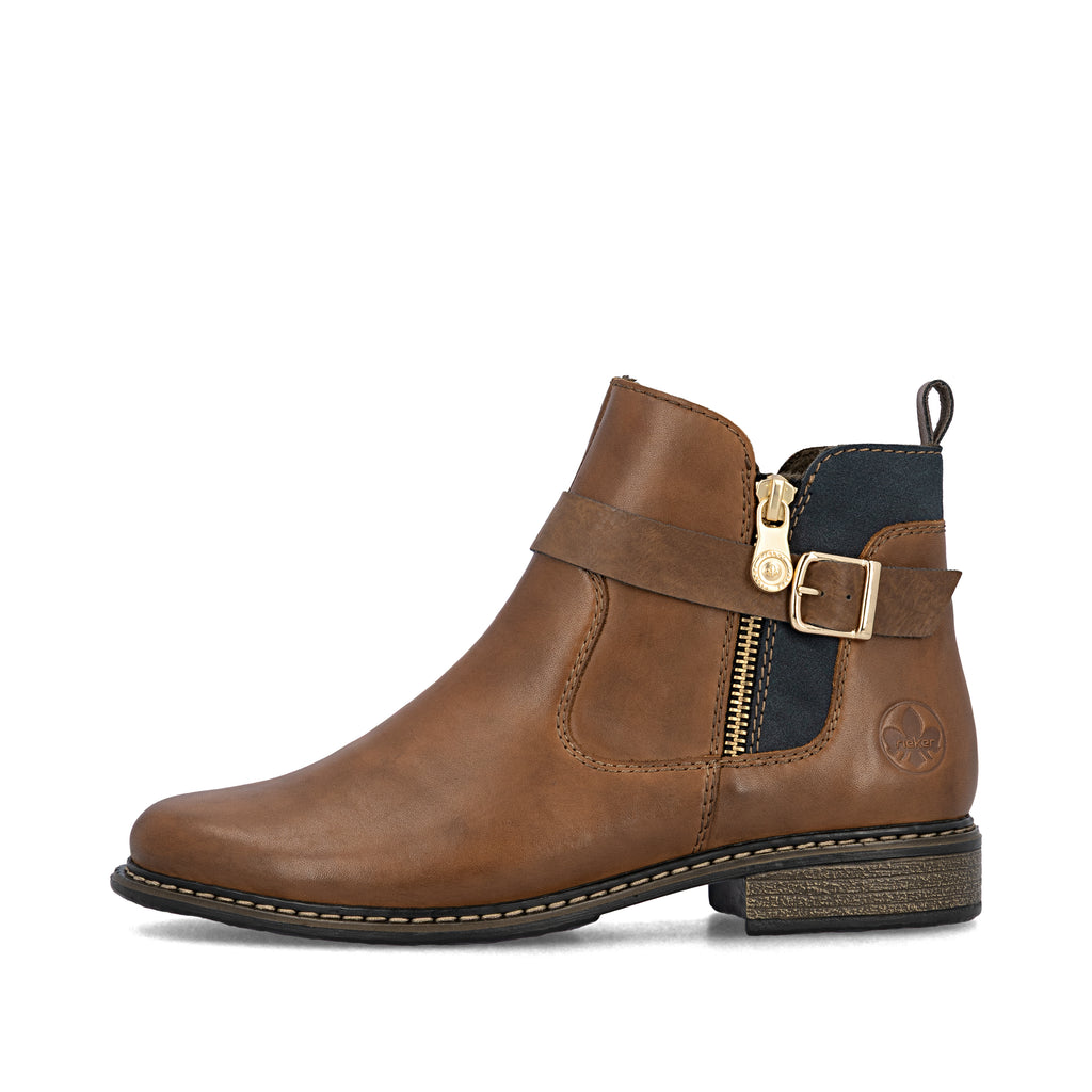 Brown Zip Boots for Women | Rieker Z4959-22