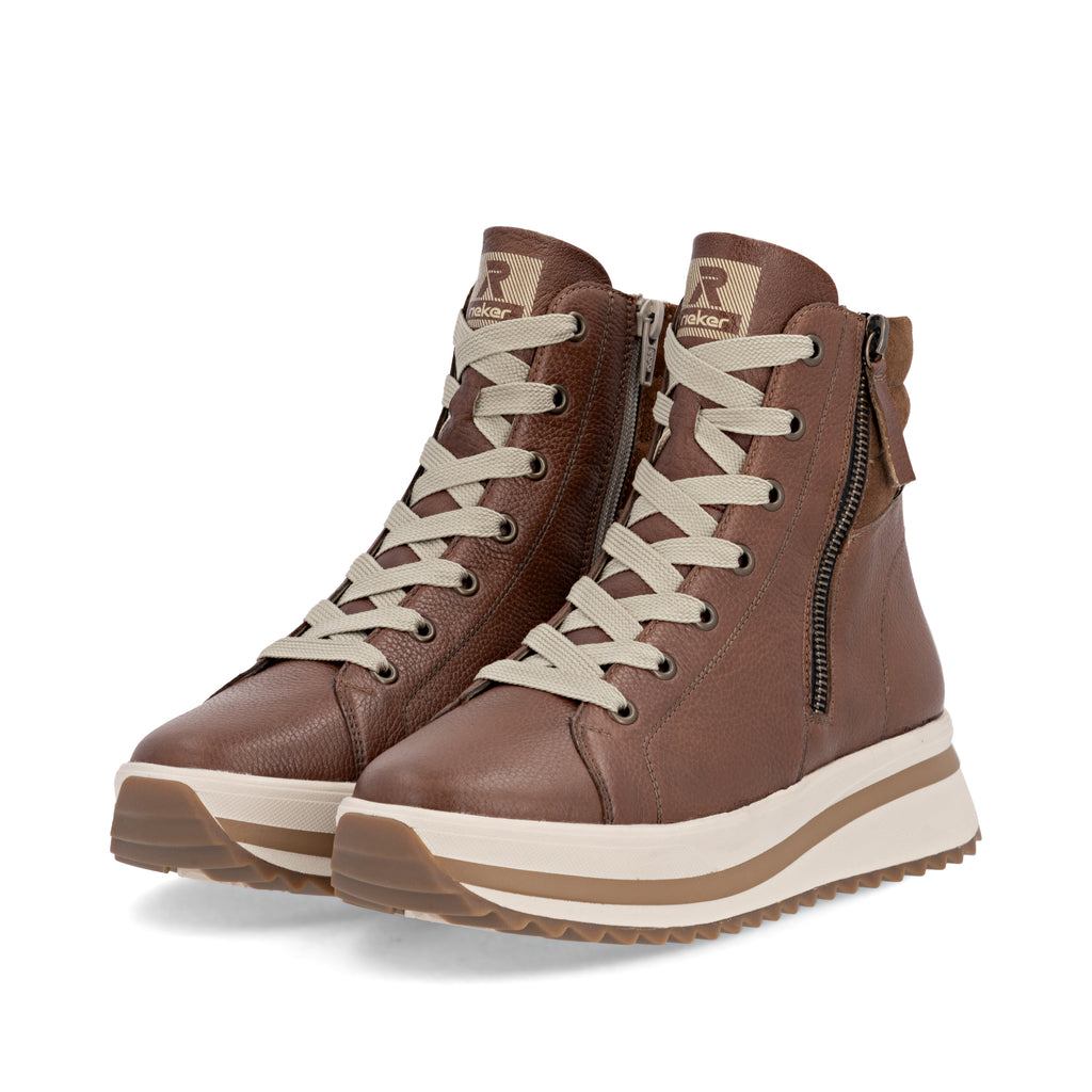 Brown Zip Boots for Women | Rieker W3870-24