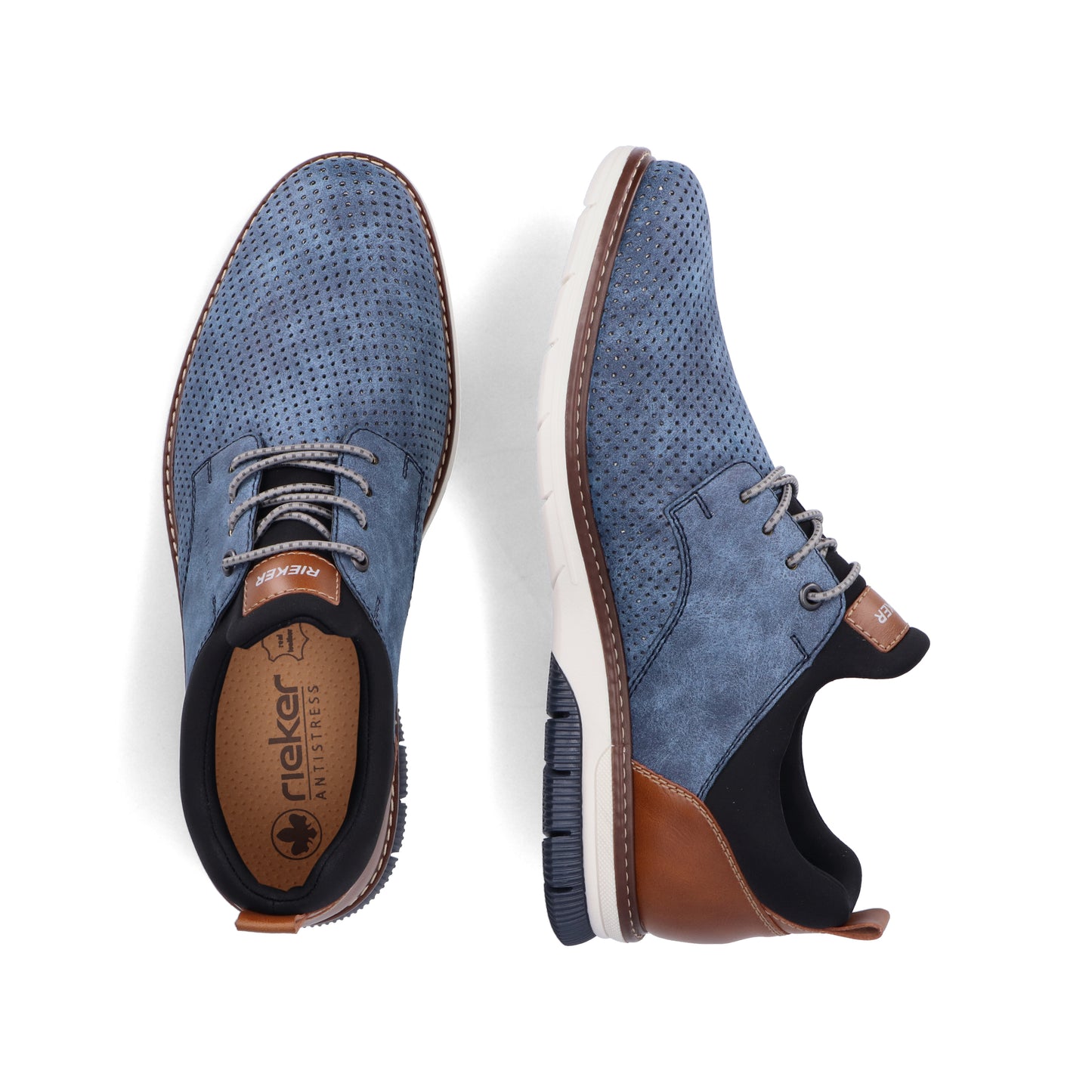 Rieker Men's Casual Lace-up Shoe - Blue | 14450-14