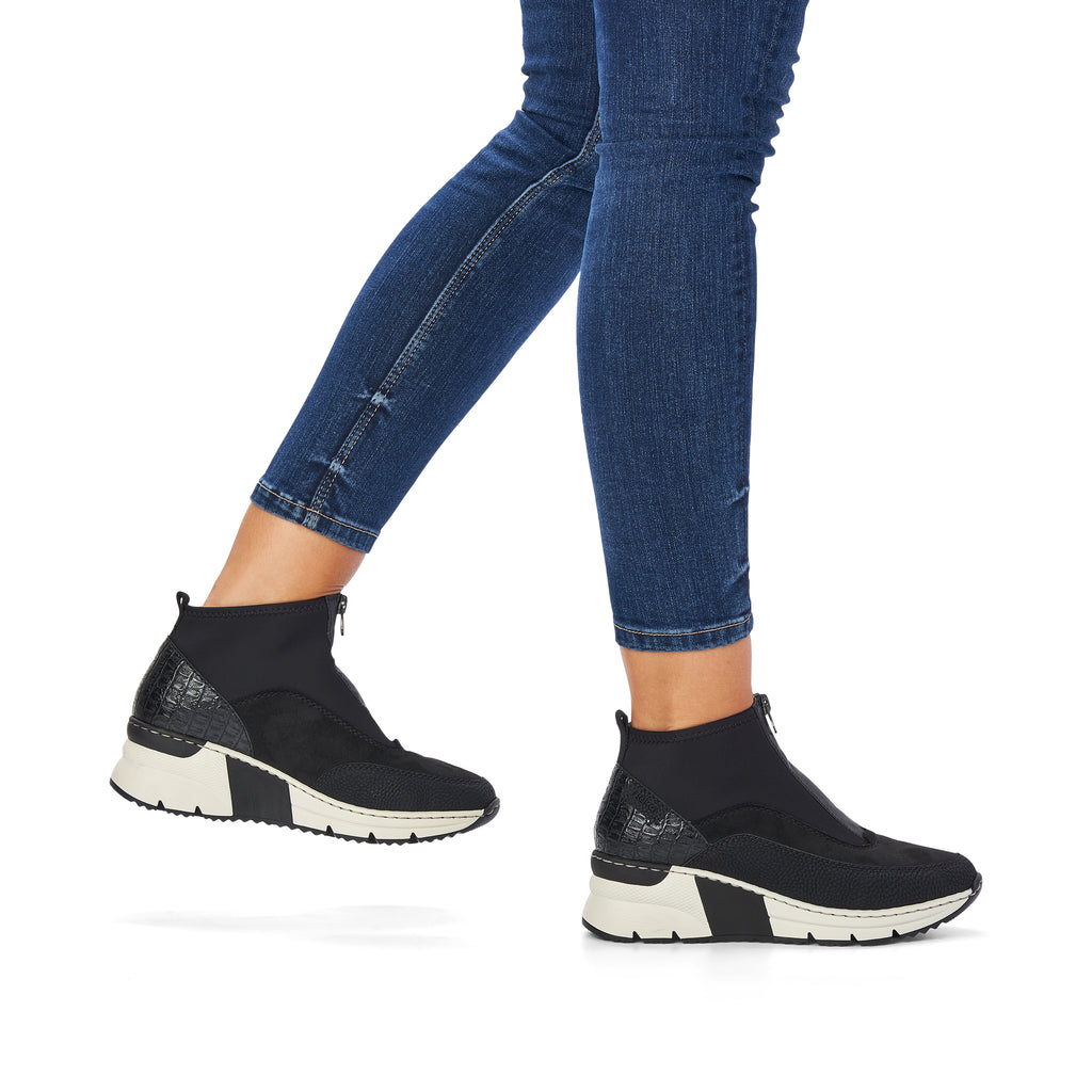Black Zip Boots for Women | Rieker N6352-00
