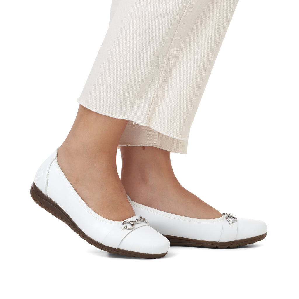 White Slip-On Shoes for Women | Rieker L9360-80