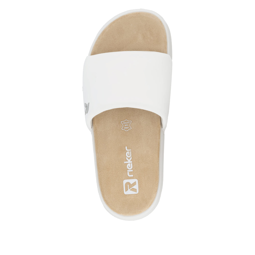 White Slip-On Sandals for Women | Rieker W3250-80