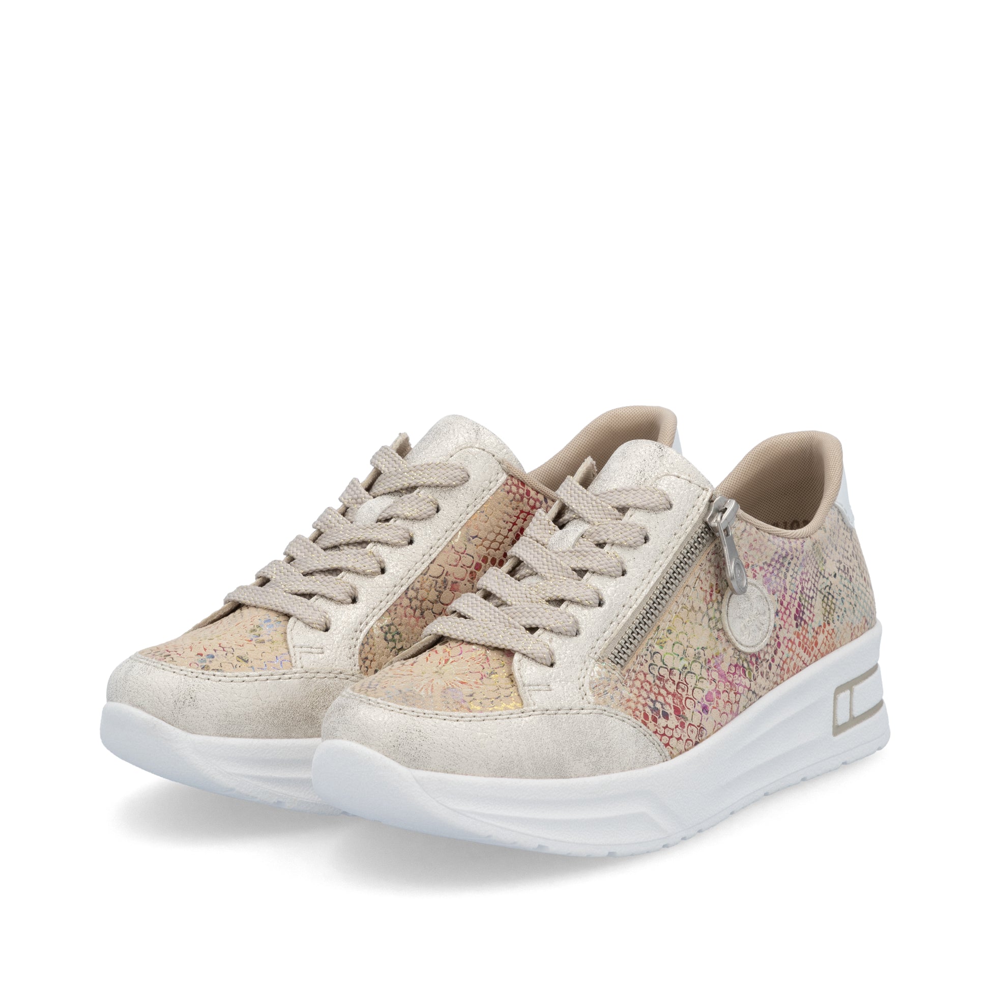 Beige Zip Shoes for Women | Rieker N8103-60