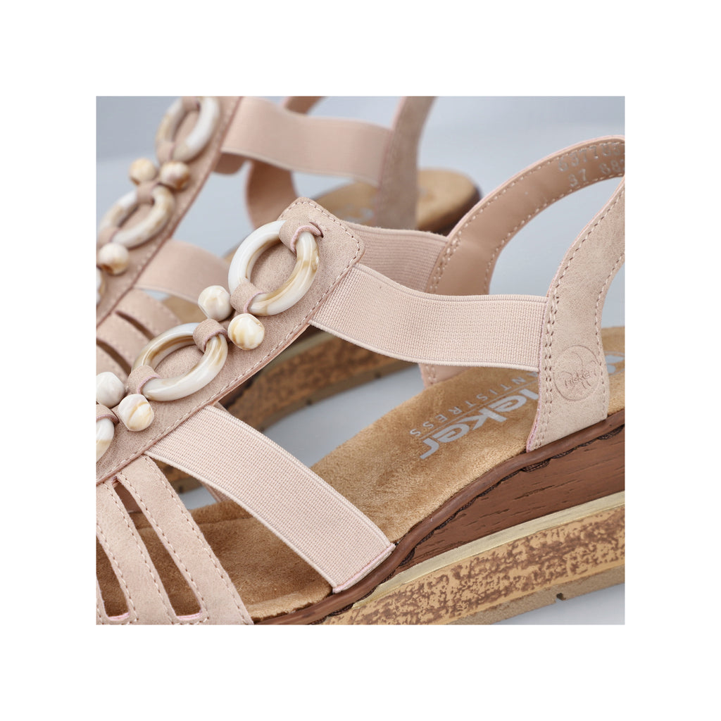 Pink Elasticated Sandals for Women | Rieker 63778-31