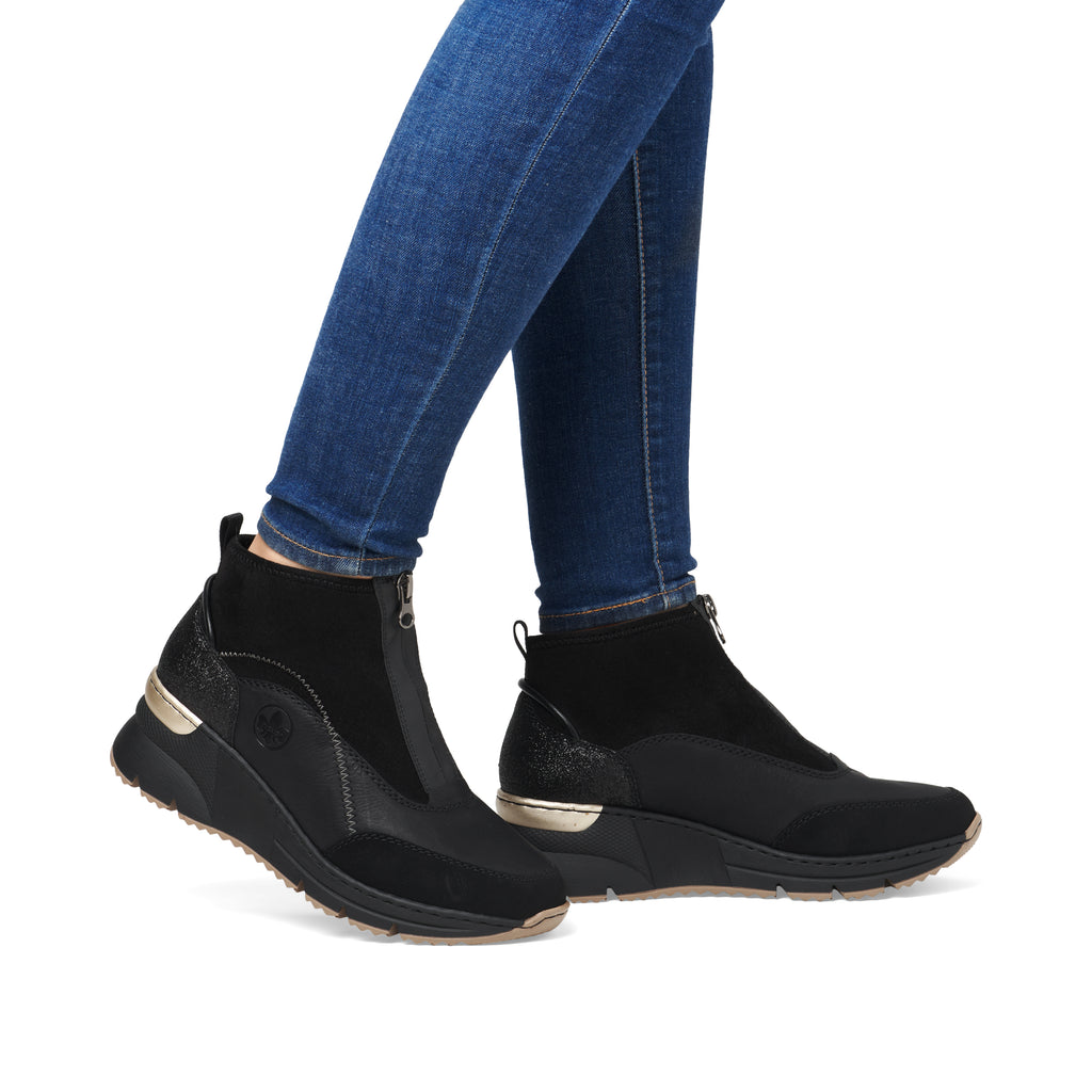 Black Zip Boots for Women | Rieker N6361-00