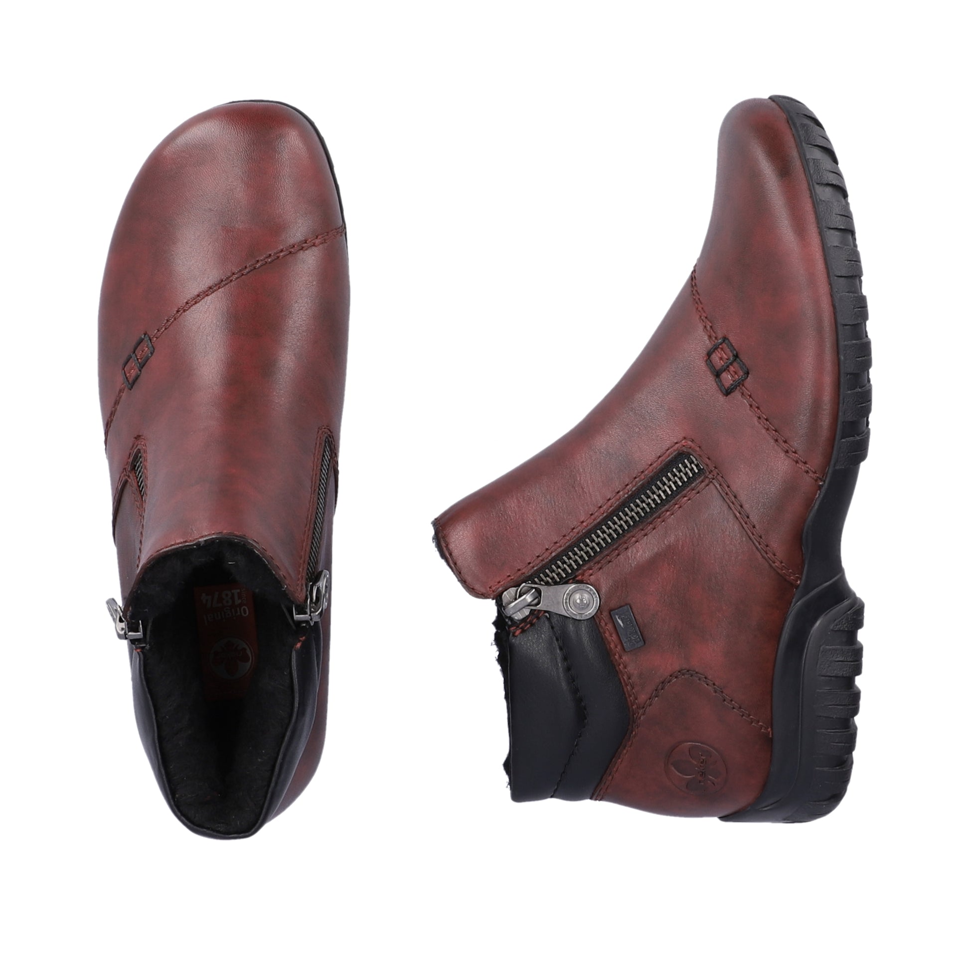 Red Zip Boots for Women | Rieker L4655-35