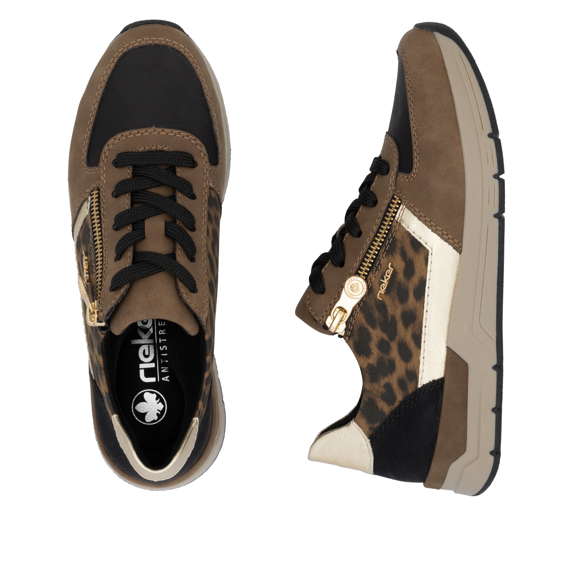 Brown Zip Shoes for Women | Rieker 58902-24
