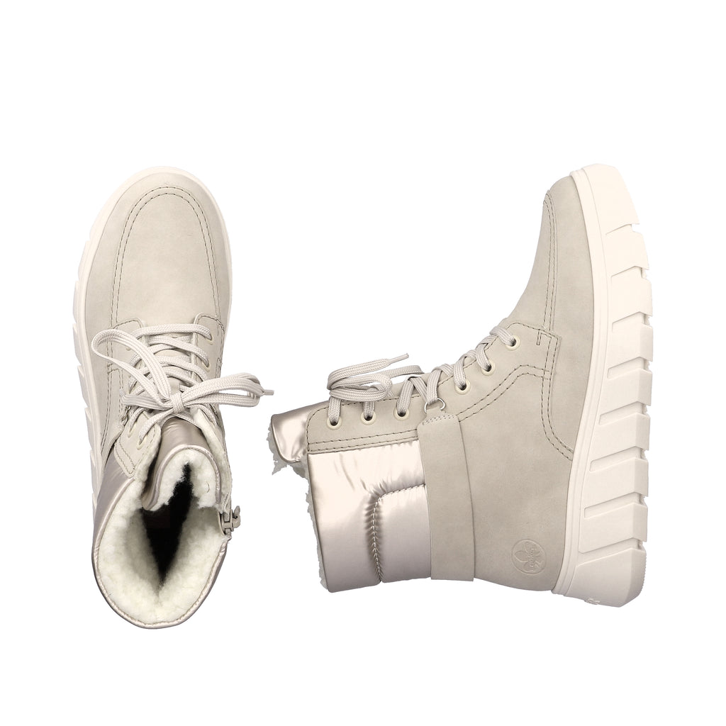 Beige Zip Boots for Women | Rieker Y3503-62
