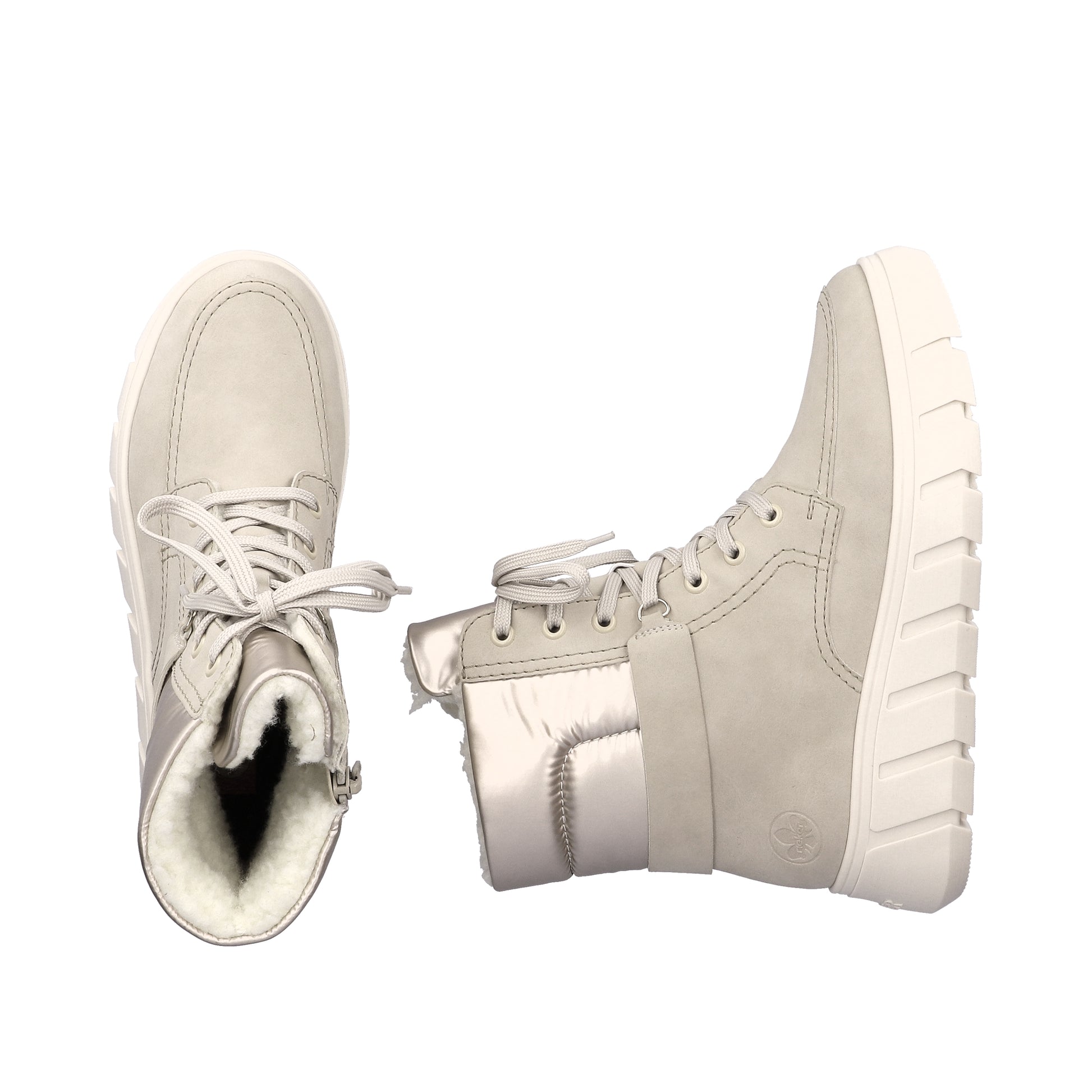 Beige Zip Boots for Women | Rieker Y3503-62