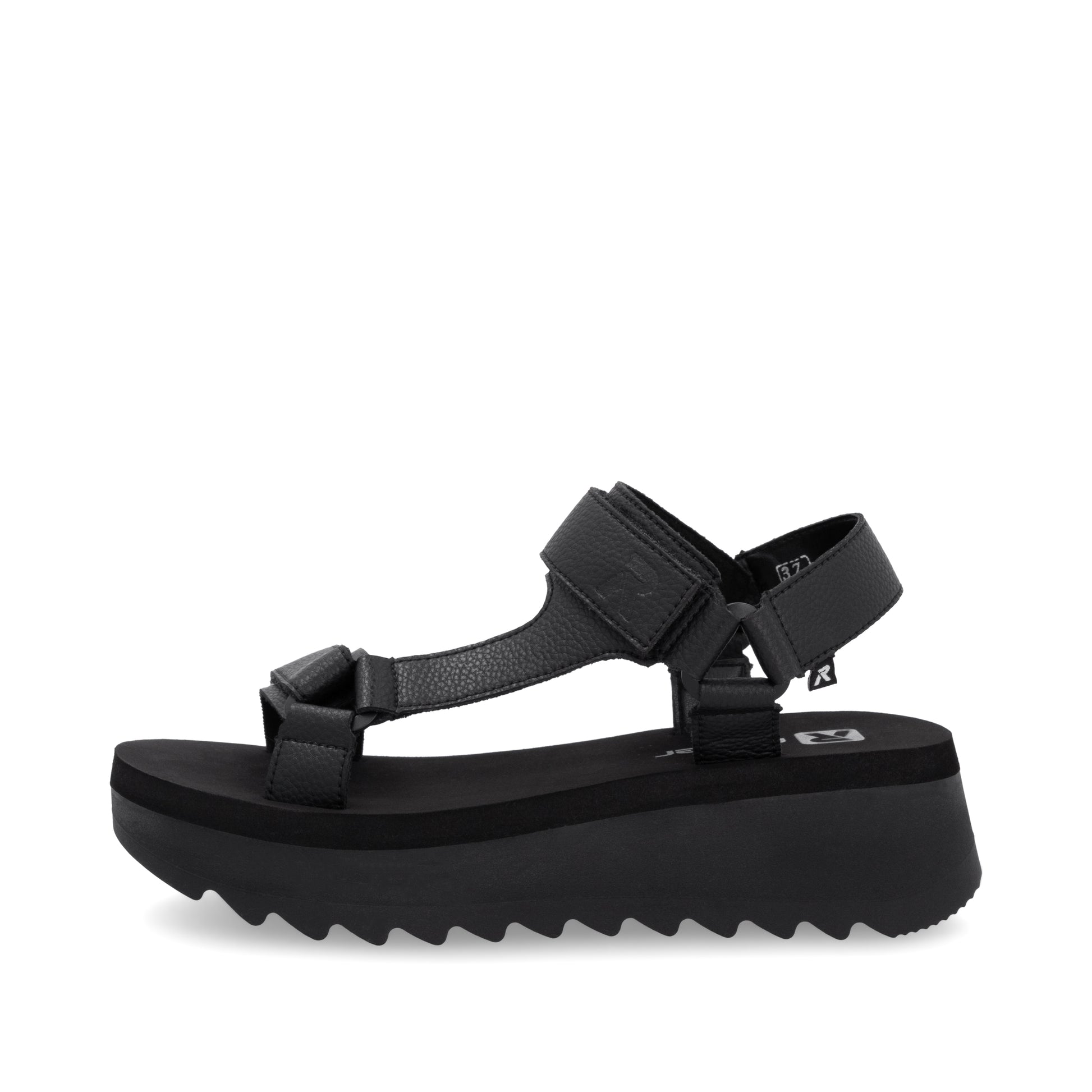 Black Hook & Loop Sandals for Women | Rieker W3051-00