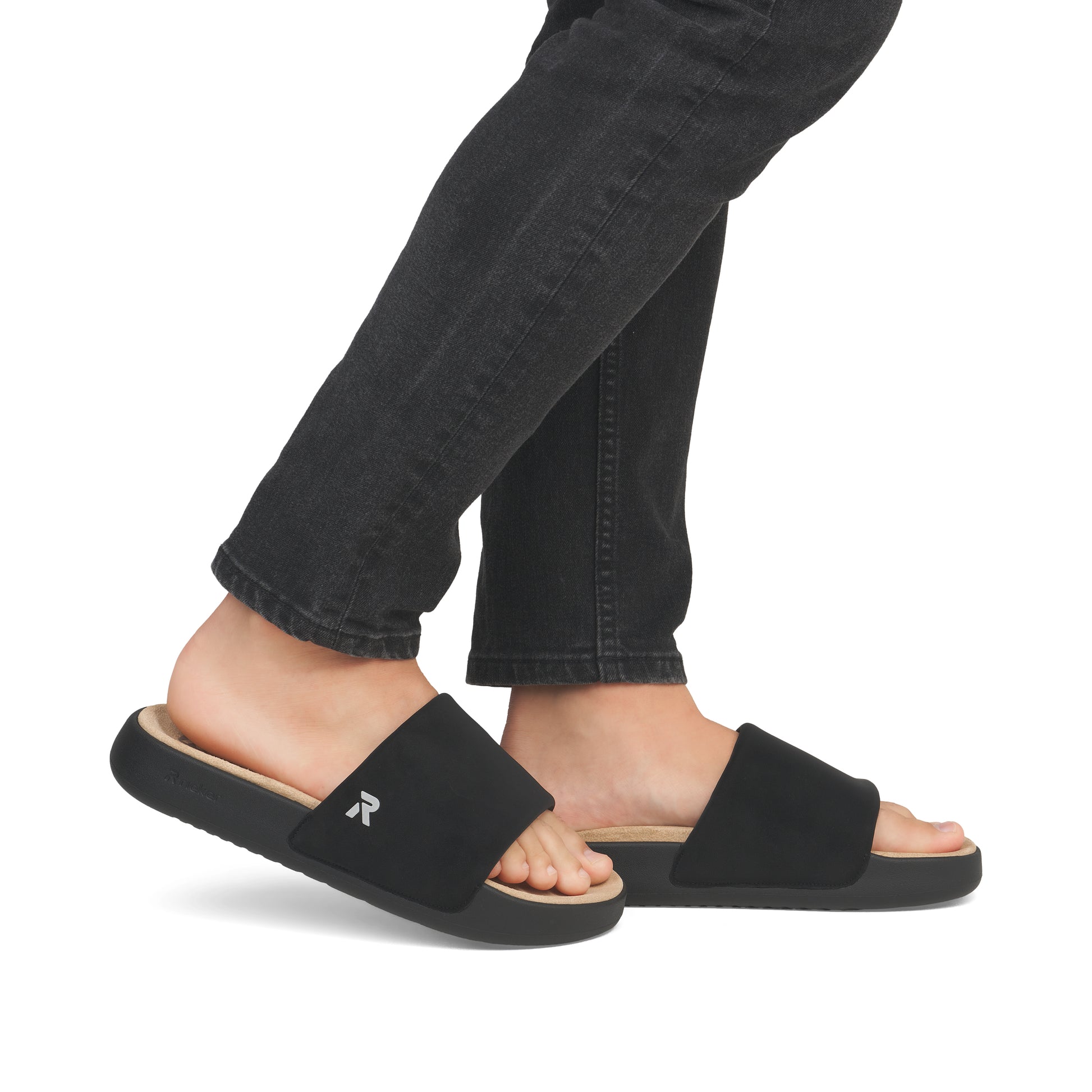 Black Slip-On Sandals for Men | Rieker U3250-00