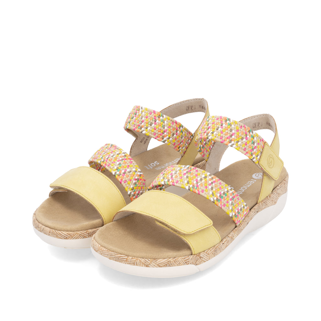 Yellow Hook & Loop Sandals for Women | Remonte R6861-68