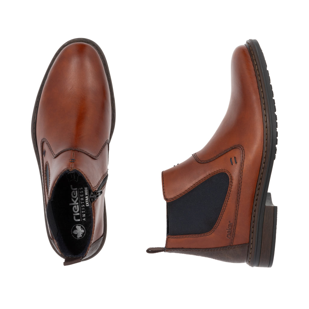 Brown Zip Boots for Men | Rieker 17654-22