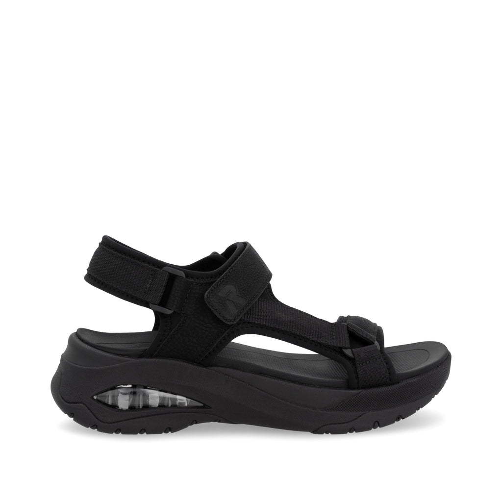 Black Hook & Loop Sandals for Women | Rieker W3151-00