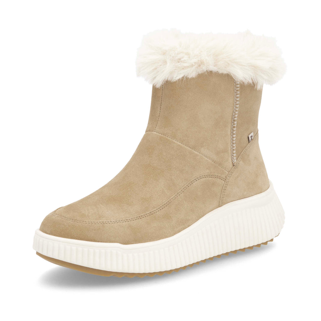 Beige Zip Boots for Women | Rieker Sport W1772-62