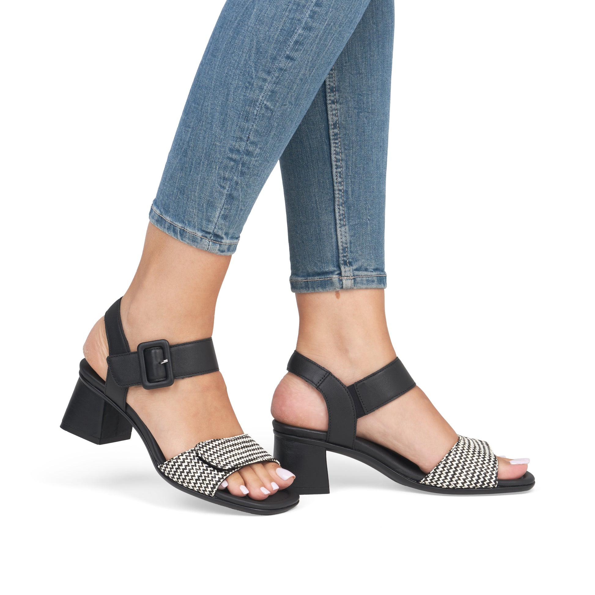 Black Hook & Loop Sandals for Women | Remonte D1K51-03