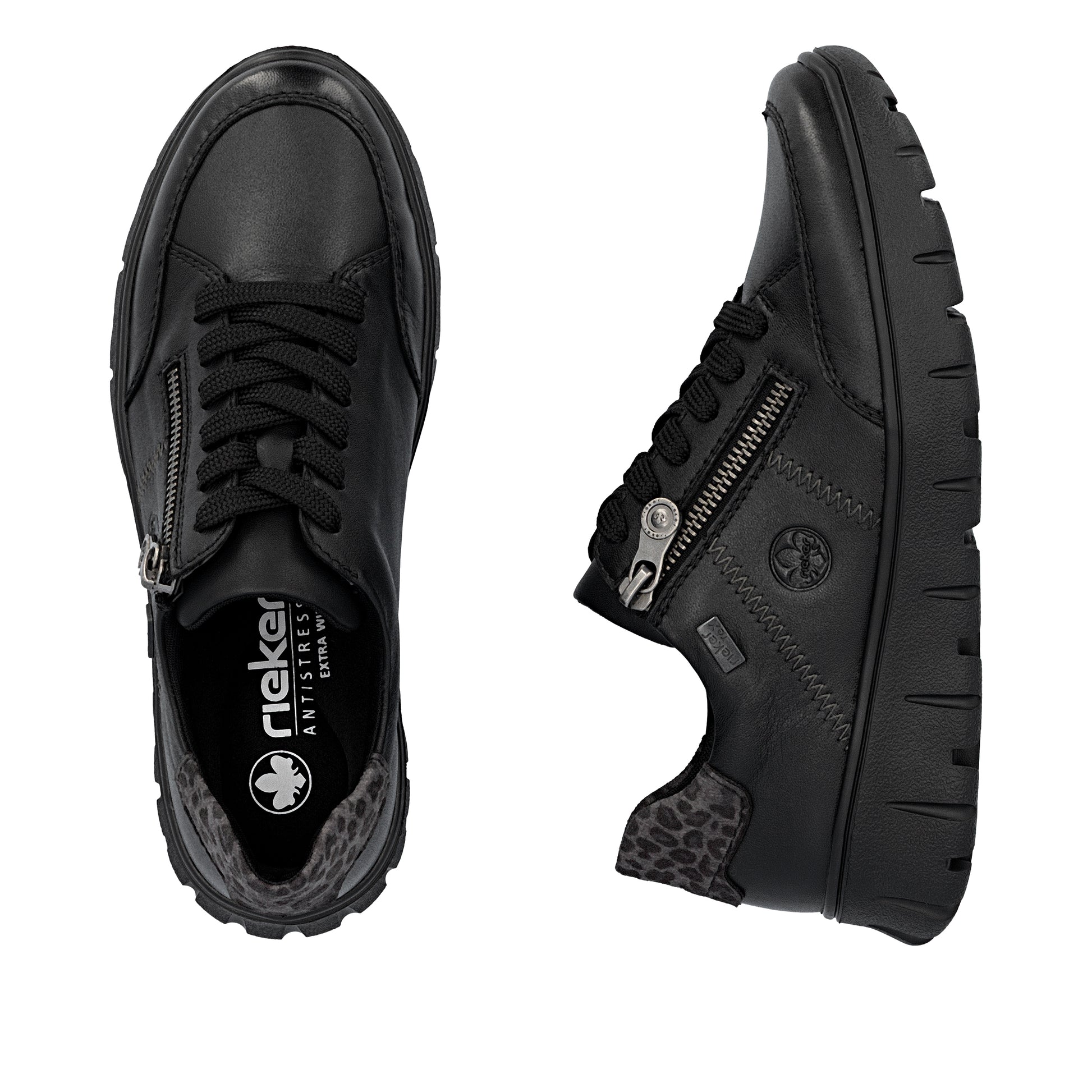 Black Zip Shoes for Women | Rieker N1301-01