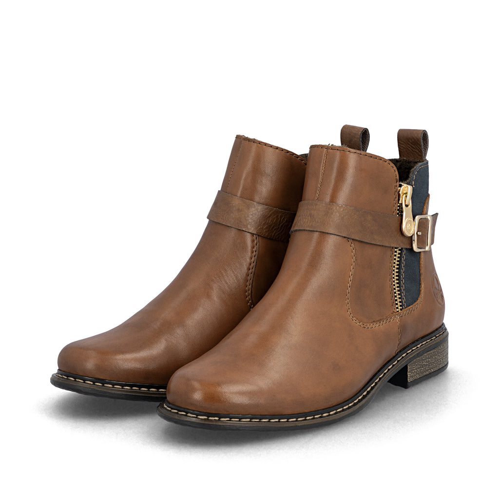 Brown Zip Boots for Women | Rieker Z4959-22