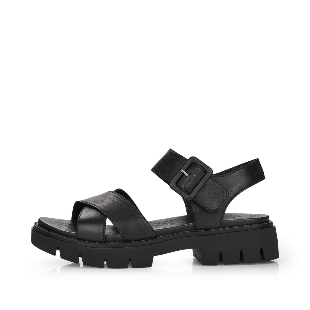 Black Hook & Loop Sandals for Women | Remonte D7950-00