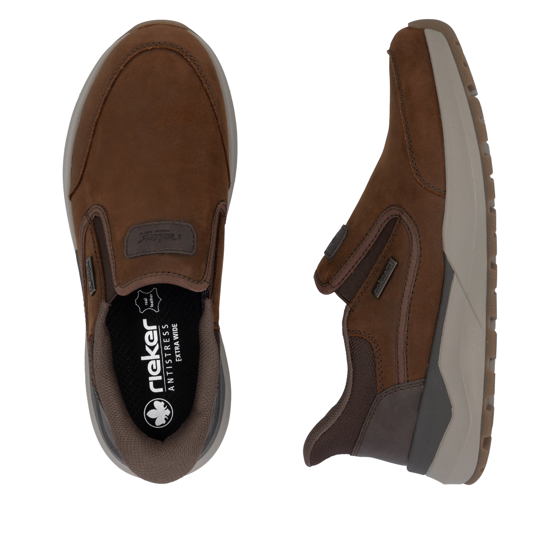 Brown Elasticated Shoes for Men | Rieker 06052-22