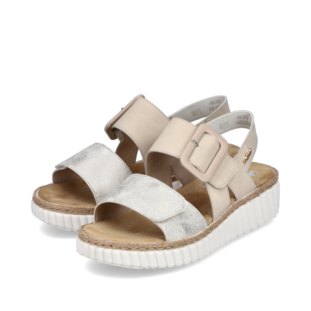 Beige Hook & Loop Sandals for Women | Rieker 69260-60